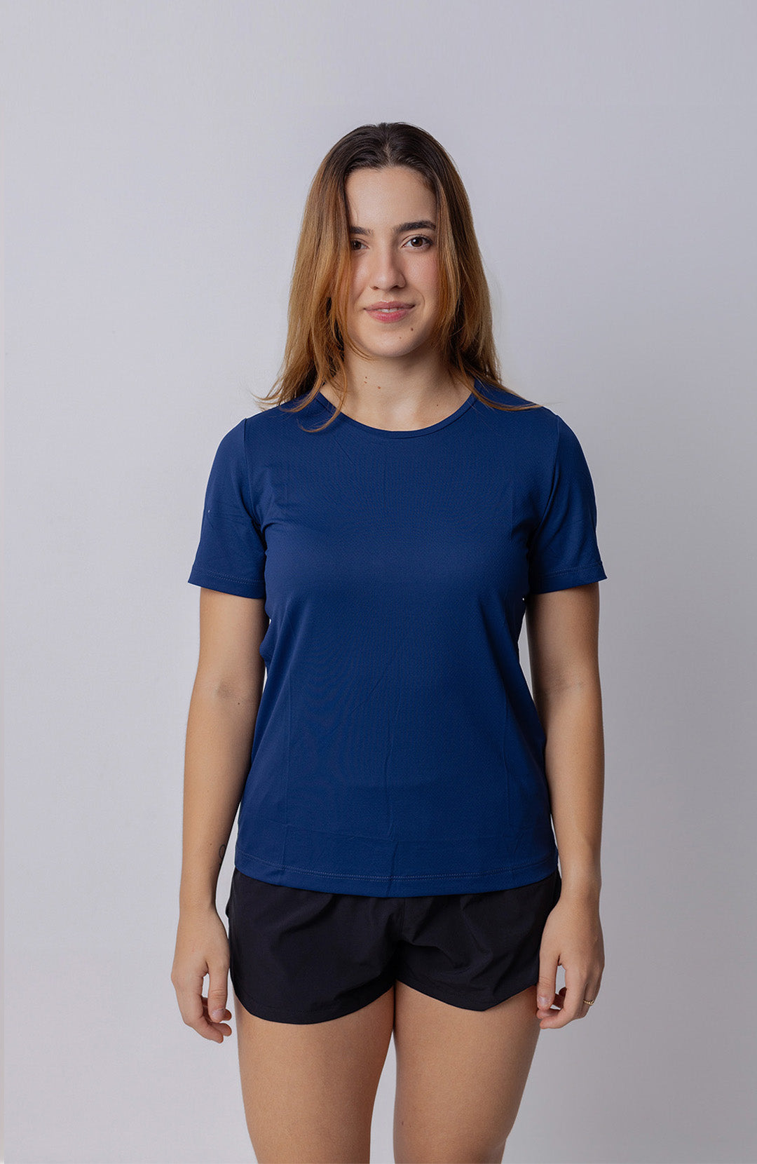 Regata esportiva Sport Classic feminina azul escuro Bázico, poliamida com toque gelado e secagem rápida #Cor_Azul Escuro