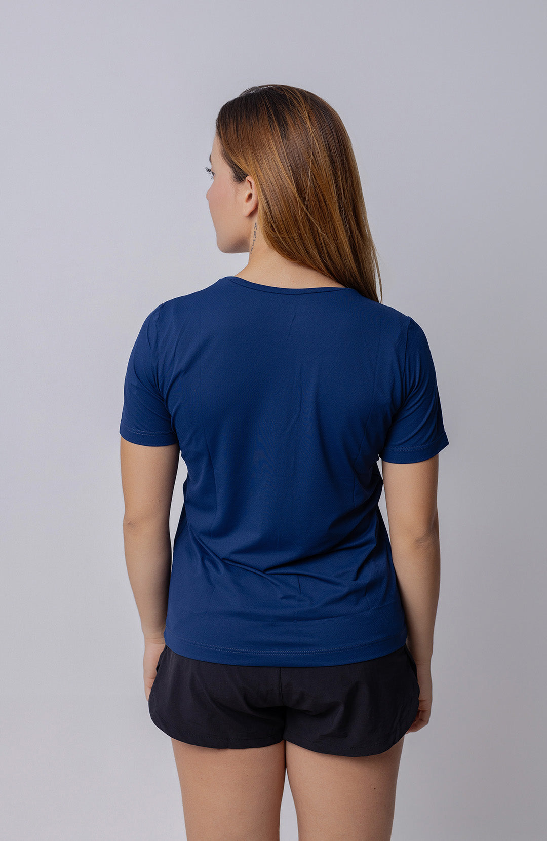 Regata esportiva Sport Classic feminina azul escuro Bázico, poliamida com toque gelado e secagem rápida #Cor_Azul Escuro
