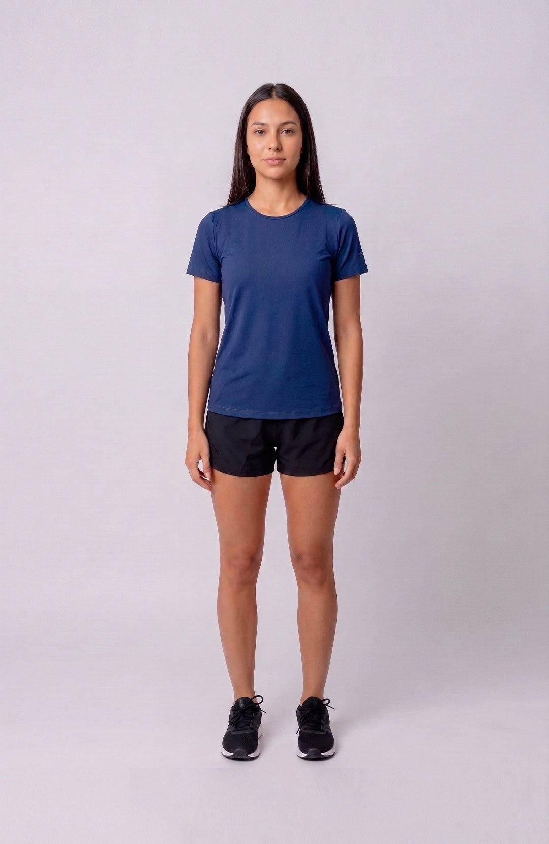 Regata esportiva Sport Classic feminina azul escuro Bázico, poliamida com toque gelado e secagem rápida #Cor_Azul Escuro
