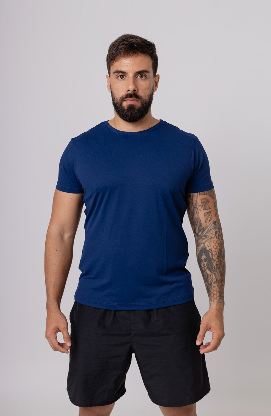 Regata esportiva Sport Classic masculina azul escuro Bázico, poliamida com toque gelado e secagem rápida #Cor_Azul Escuro