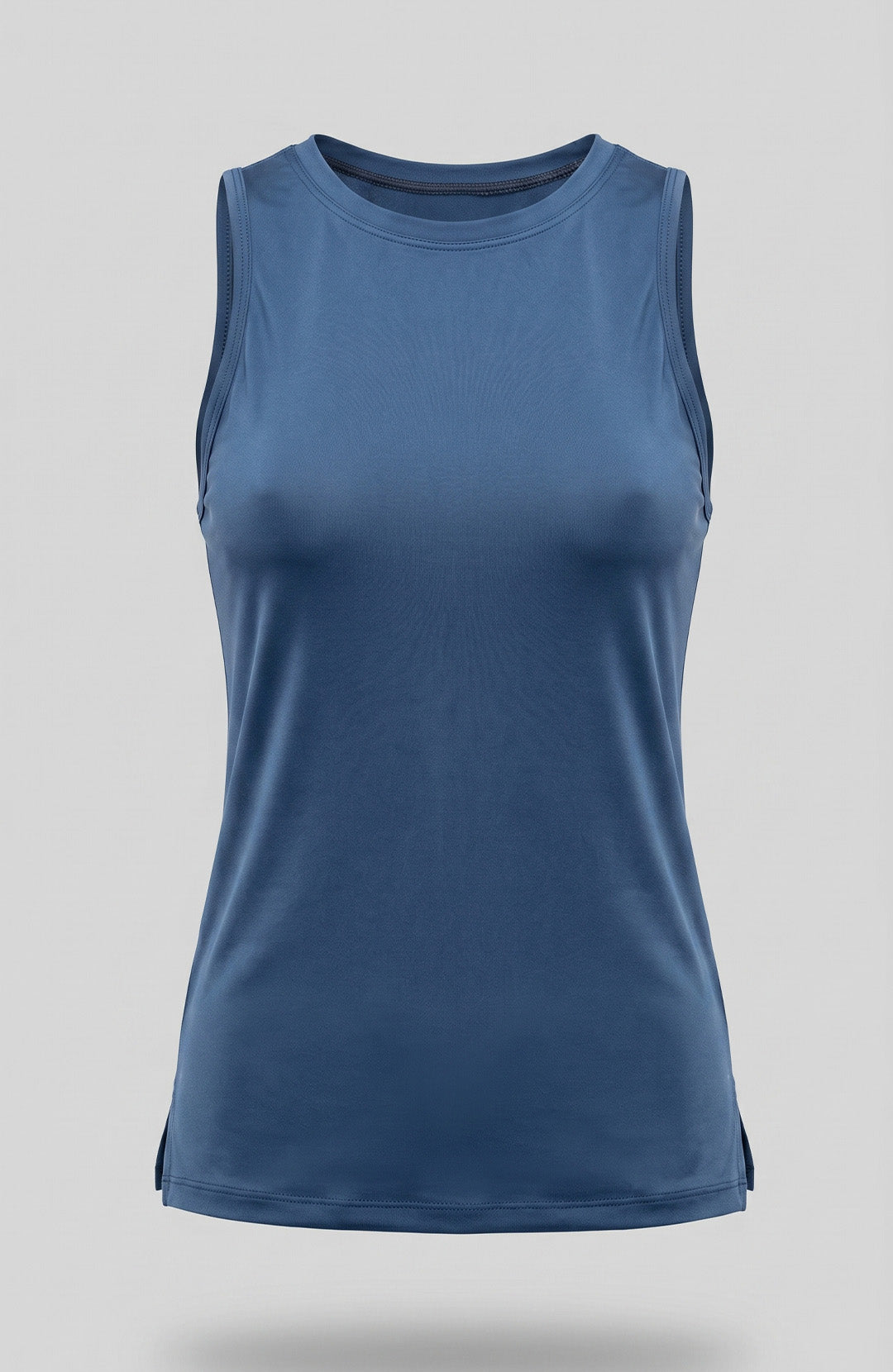 Regata esportiva Sport Light feminina azul-marinho Bázico, poliamida leve com toque gelado e tecnologia Dry #Cor_Azul-marinho