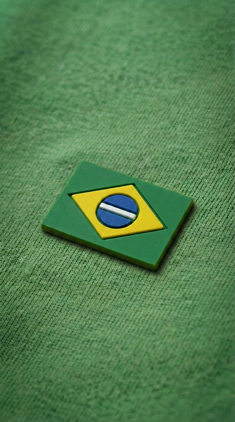 Customização Bandeira Brasil DTF verde Bázico, transfer térmico para personalização de camisetas #Cor_Verde