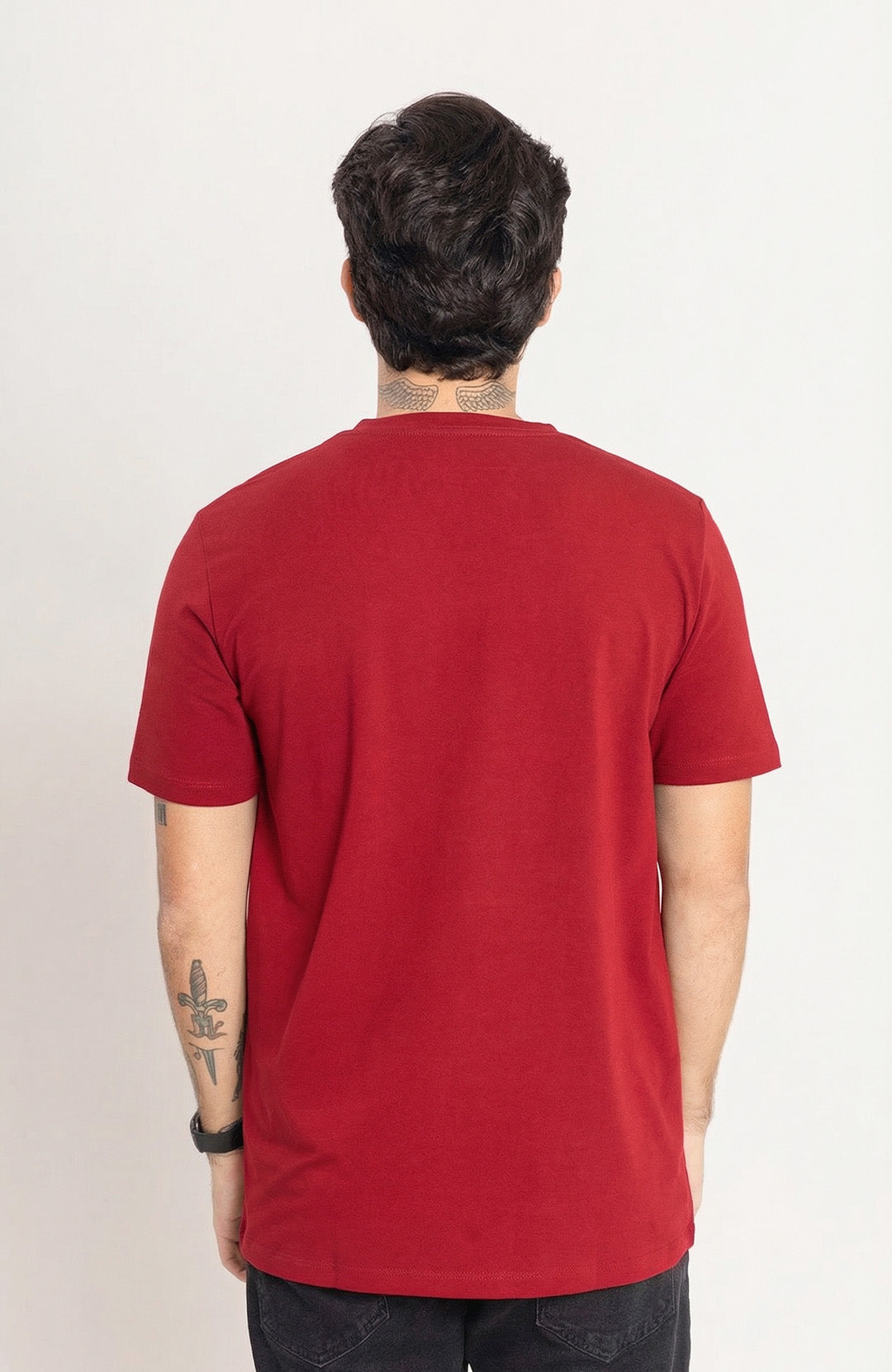 Camiseta Bázica Regular masculina bordô Bázico, algodão Powerful com caimento clássico #Cor_Bordo