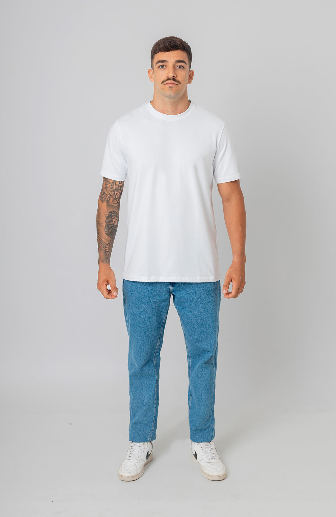 Camiseta Bázica Regular masculina branca Bázico, algodão Powerful com caimento clássico #Cor_Branco