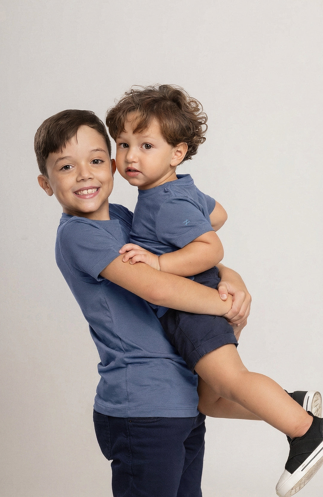 Camiseta Bázica Kids Gola C cold blue Bázico, algodão Powerful com caimento confortável para crianças #Cor_Cold Blue