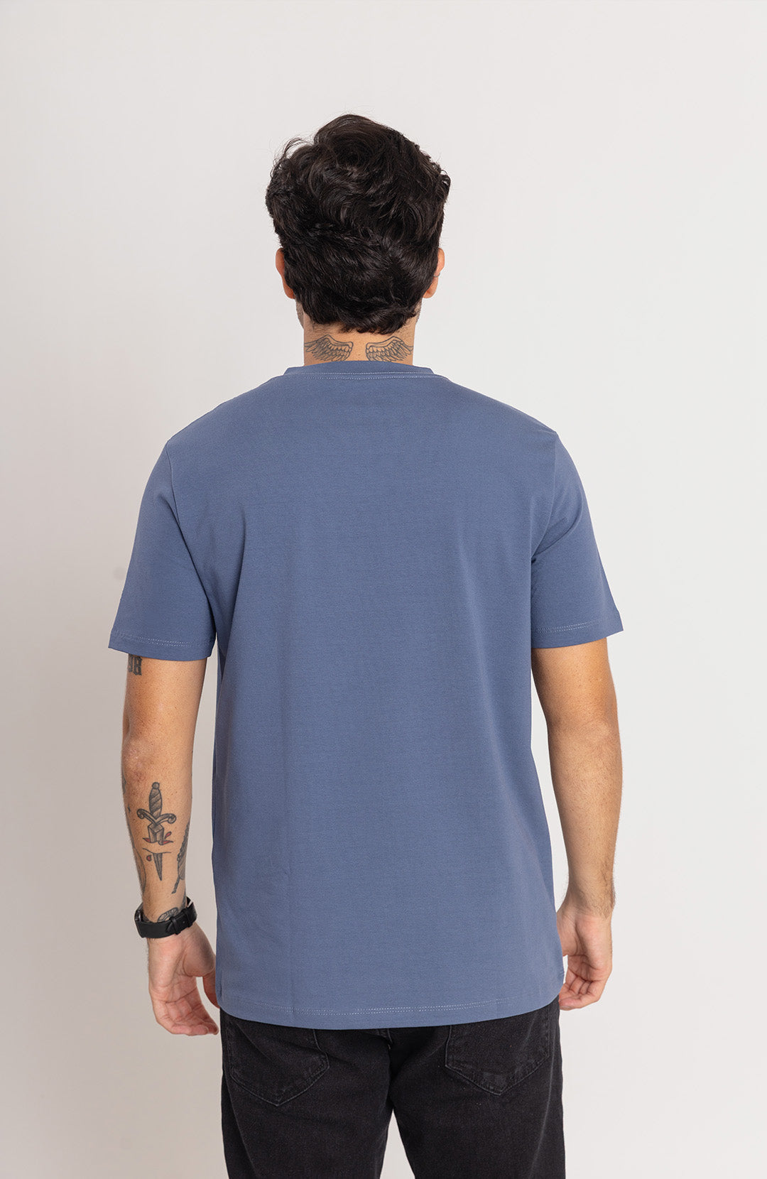 Camiseta Bázica Regular masculina cold blue Bázico, algodão Powerful com caimento clássico #Cor_Cold Blue