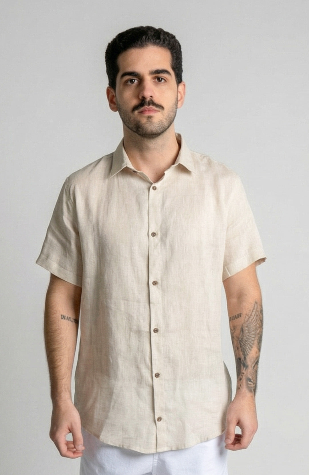 Camisa Linho Manga Curta