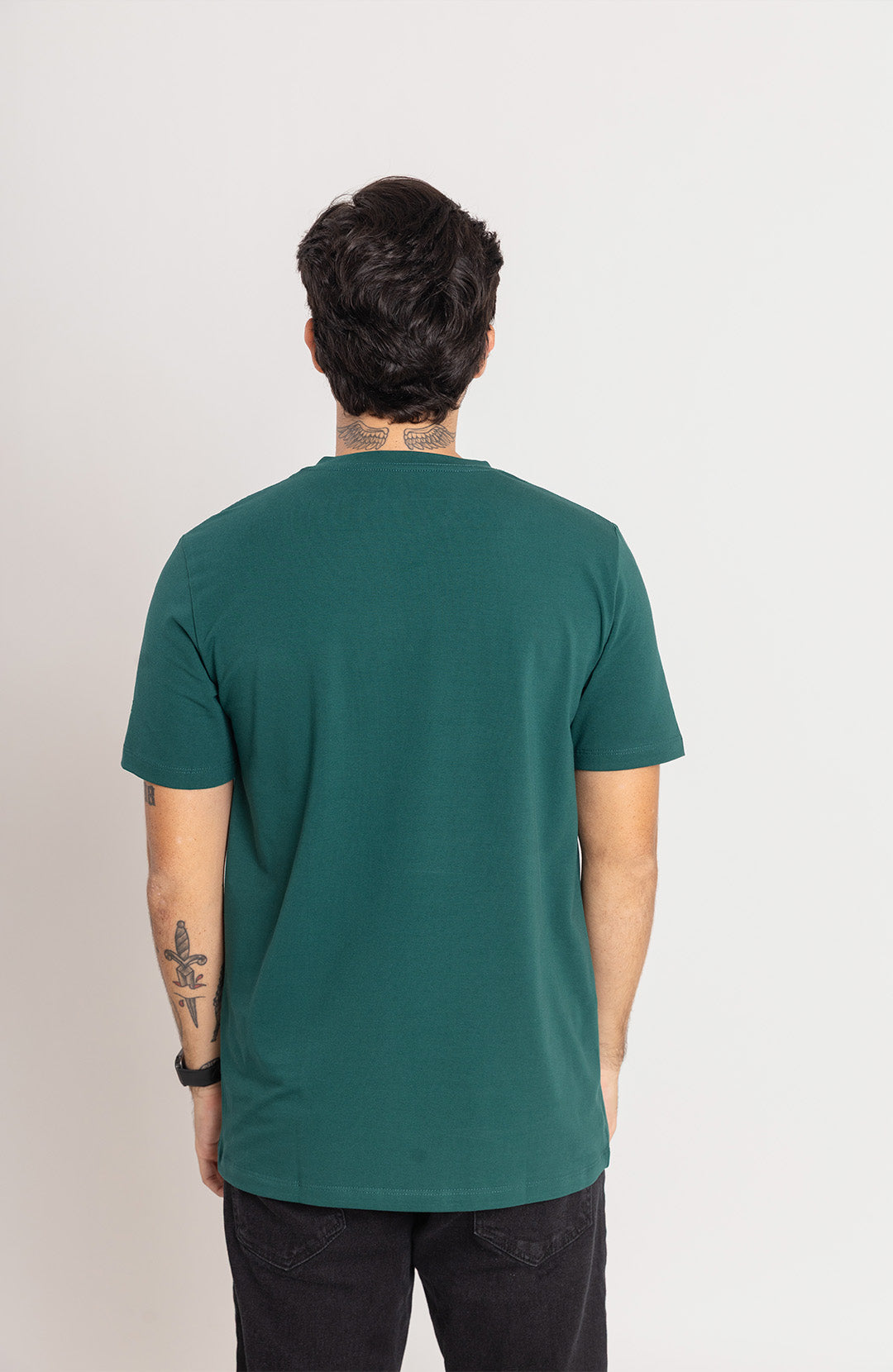 Camiseta Bázica Regular masculina esmeralda Bázico, algodão Powerful com caimento clássico #Cor_Esmeralda