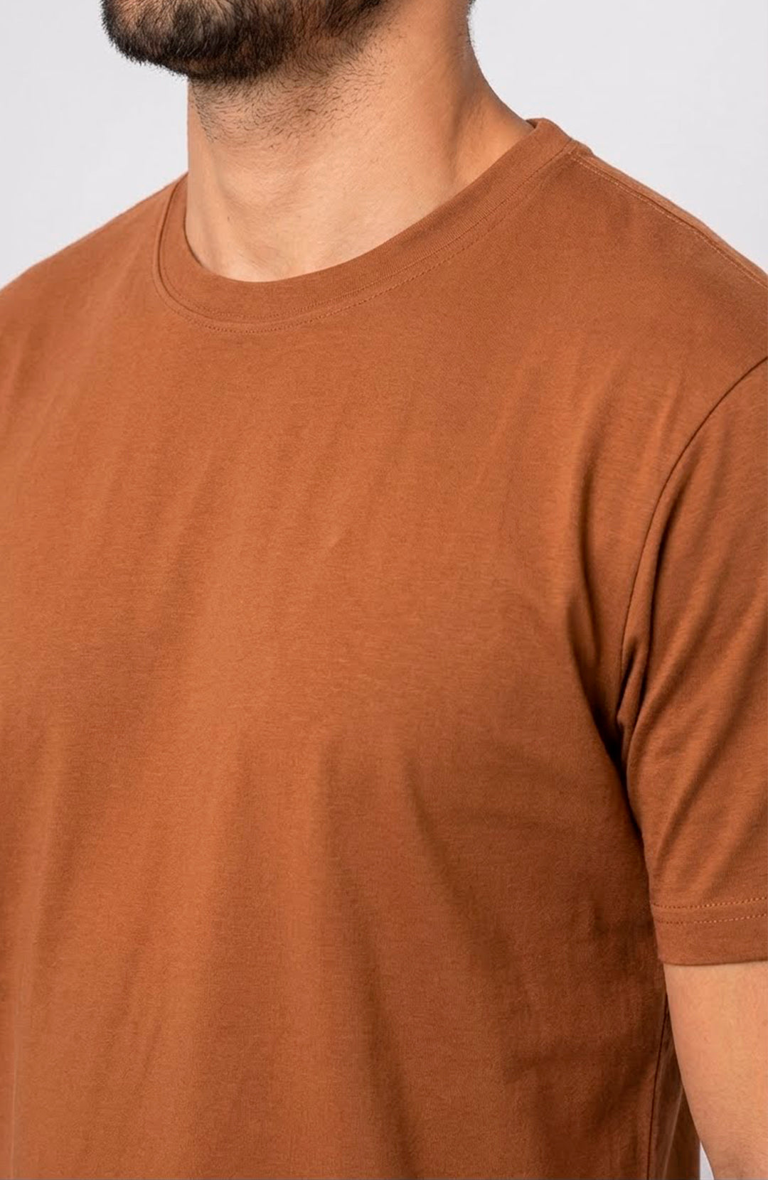 Camiseta Bázica Regular masculina marrom Bázico, algodão Powerful com caimento clássico #Cor_Marrom