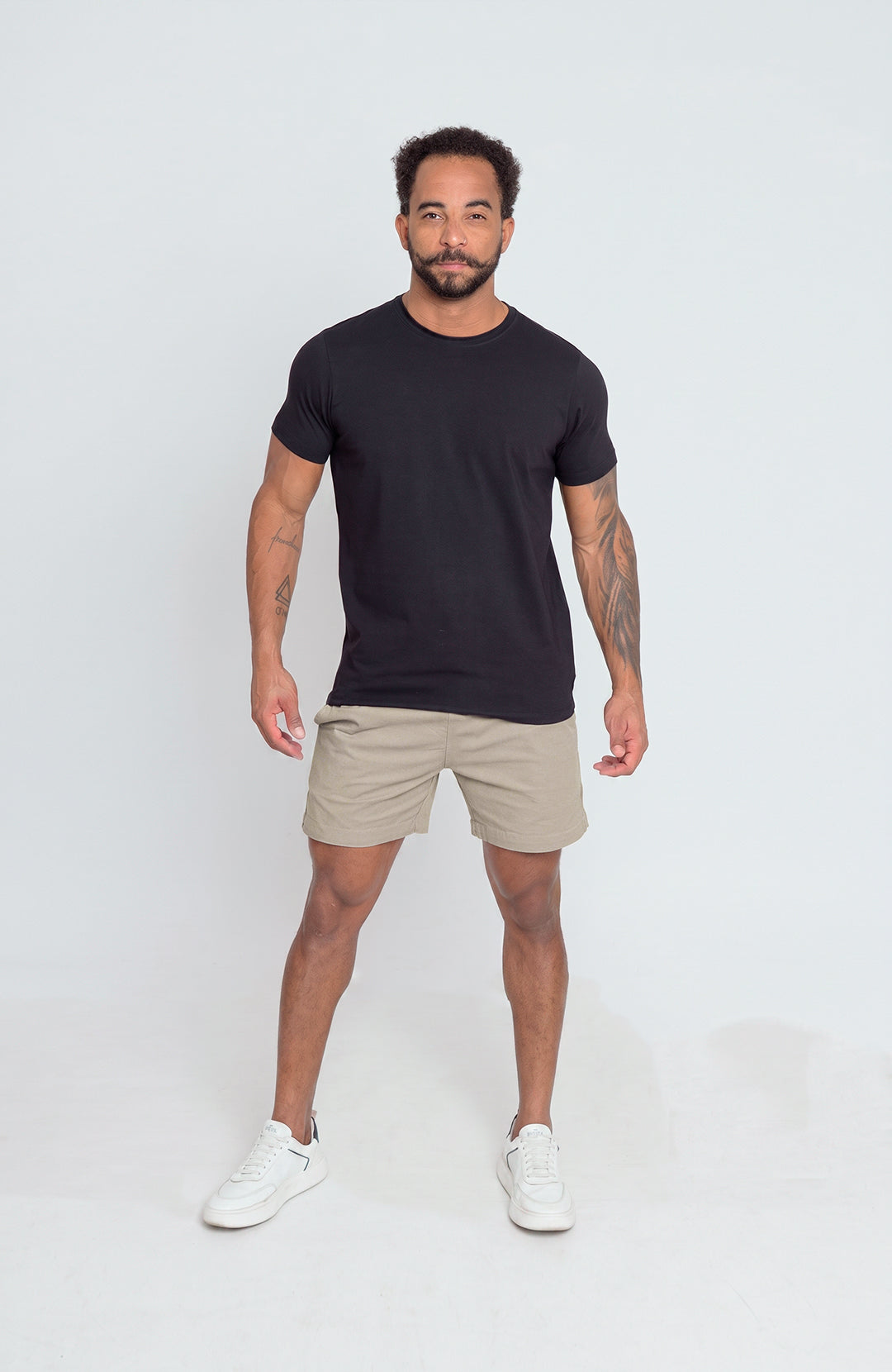 Short Bázico branco algodão com caimento versátil e confortável #Cor_Nude