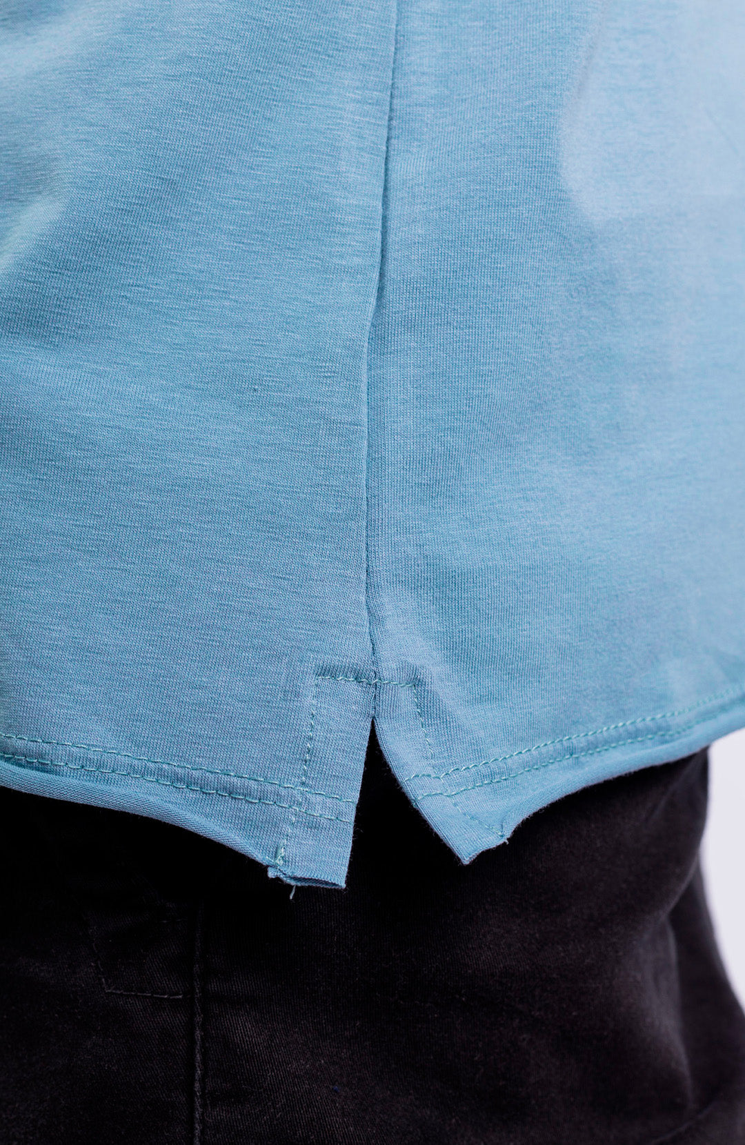 Camiseta Long masculina ocean Bázico, algodão egípcio com comprimento alongado #Cor_Ocean