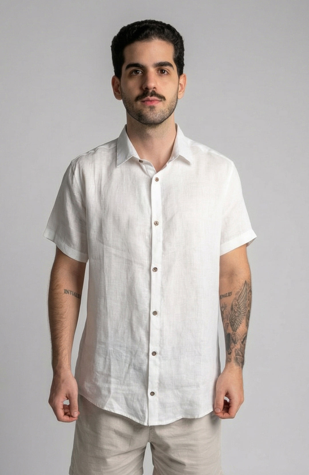 Camisa Linho Manga Curta