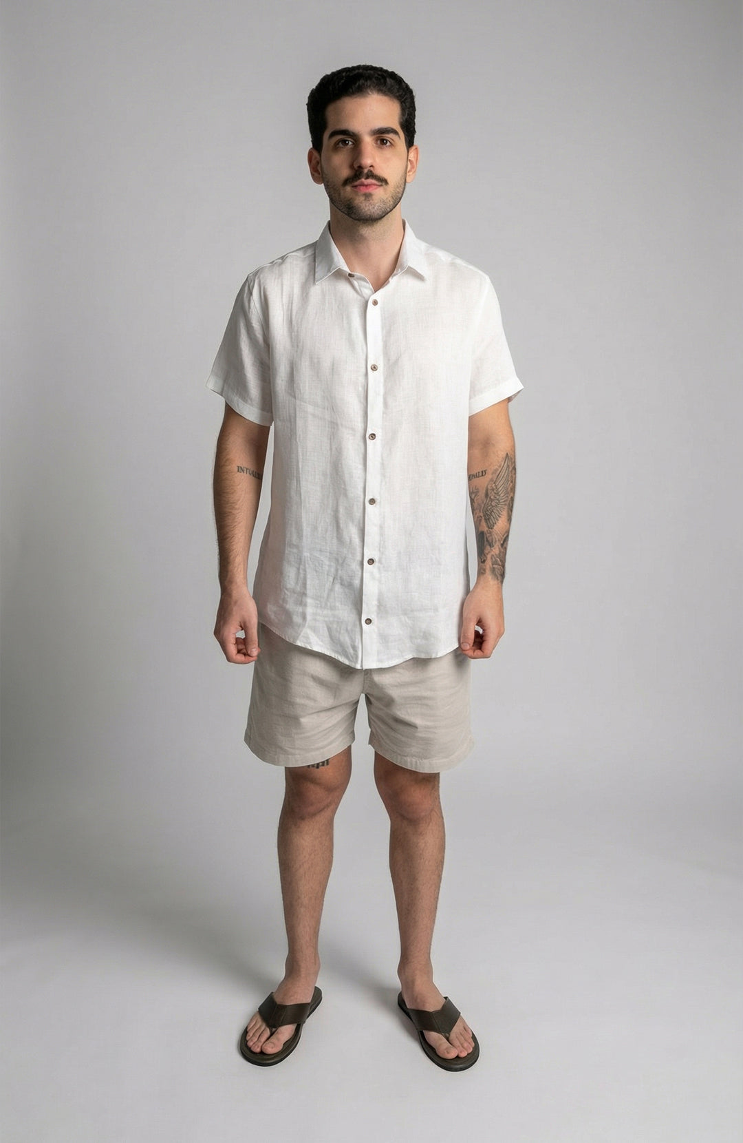 Camisa Linho Manga Curta