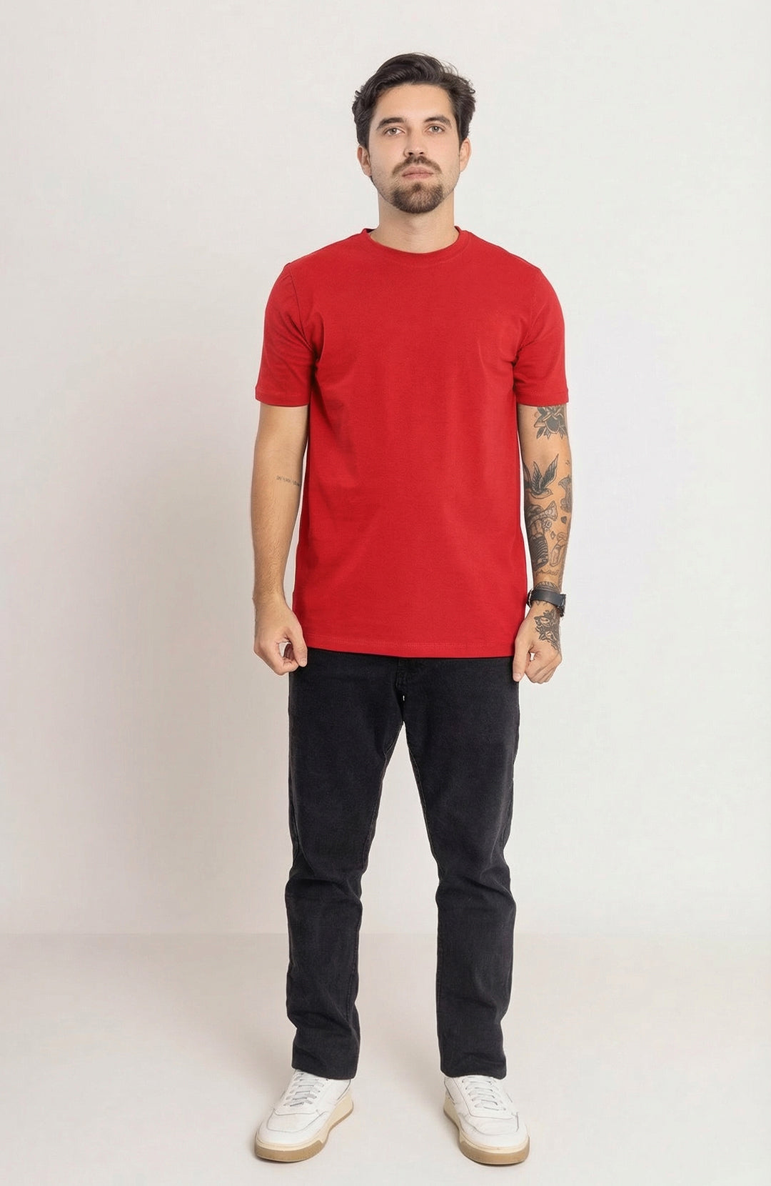 Camiseta Bázica Regular masculina red Bázico, algodão Powerful com caimento clássico #Cor_Red