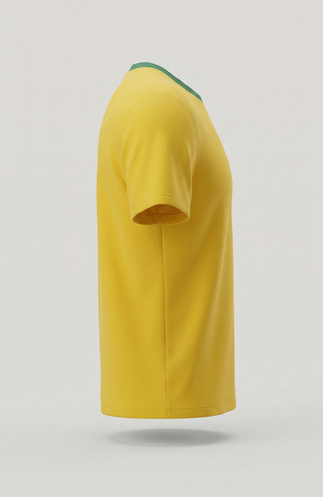 Camiseta Bázica Kids Gola C Duo bicolor amarela e verde Bázico em algodão egípcio #Cor_Amarelo / Verde