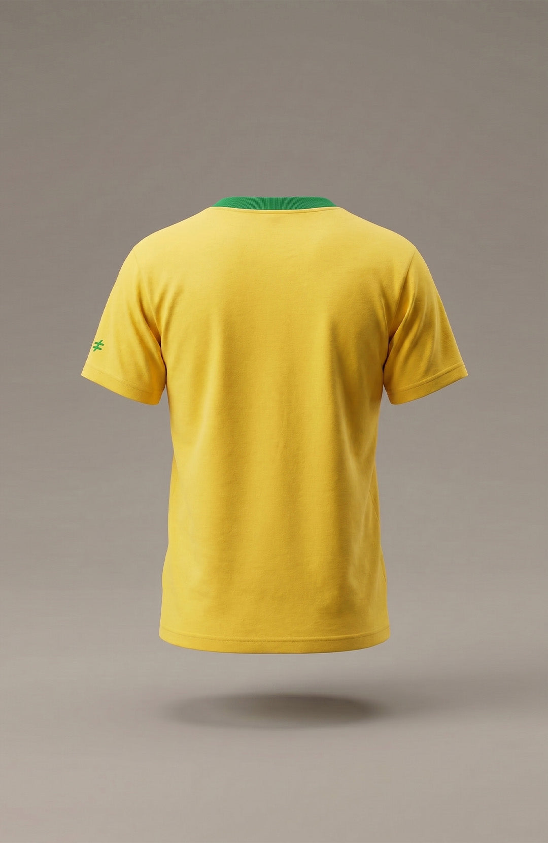 Camiseta Bázica Gola C Duo masculina bicolor amarela e verde Bázico, algodão egípcio Powerful #Cor_Amarelo / Verde