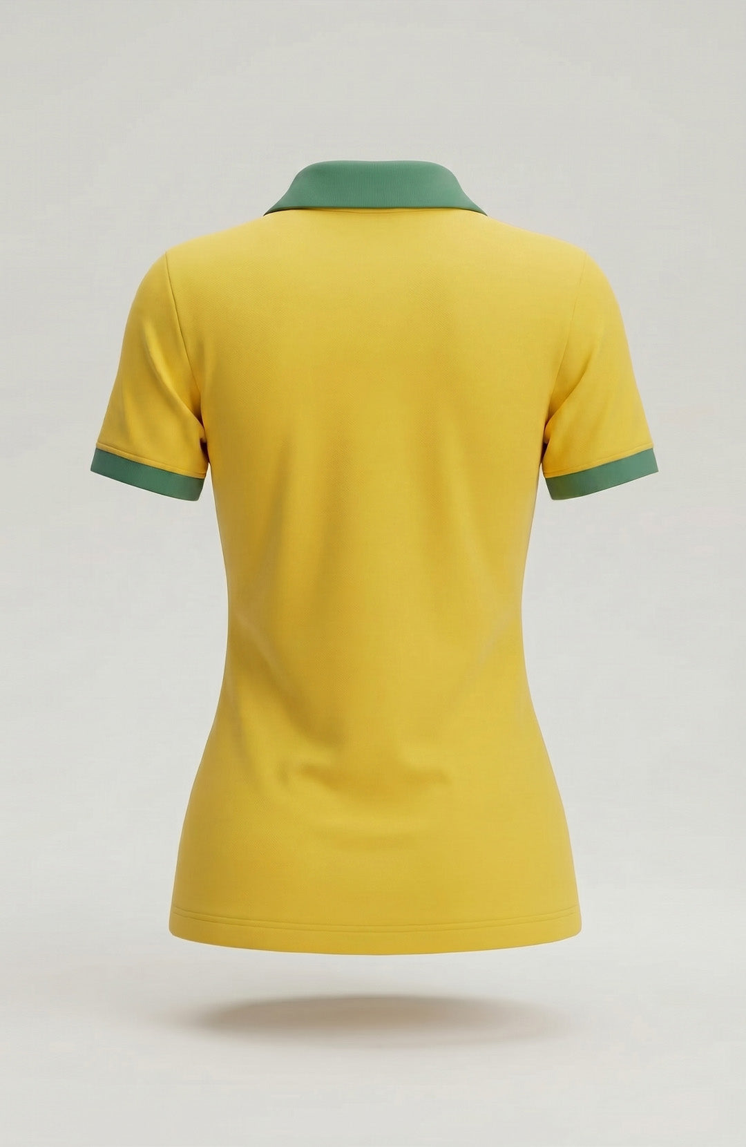 Camisa polo feminina Duo bicolor amarela e verde Bázico, algodão egípcio Powerful com gola estruturada #Cor_Amarelo / Verde