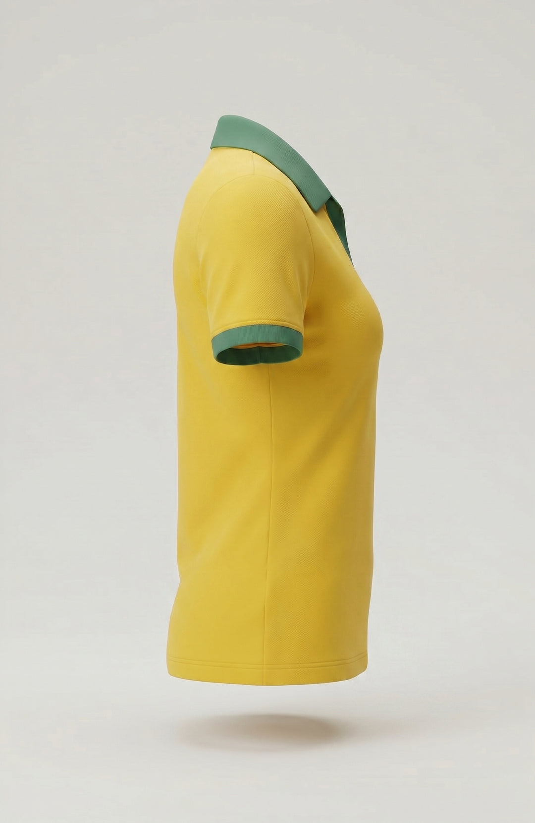 Camisa polo feminina Duo bicolor amarela e verde Bázico, algodão egípcio Powerful com gola estruturada #Cor_Amarelo / Verde
