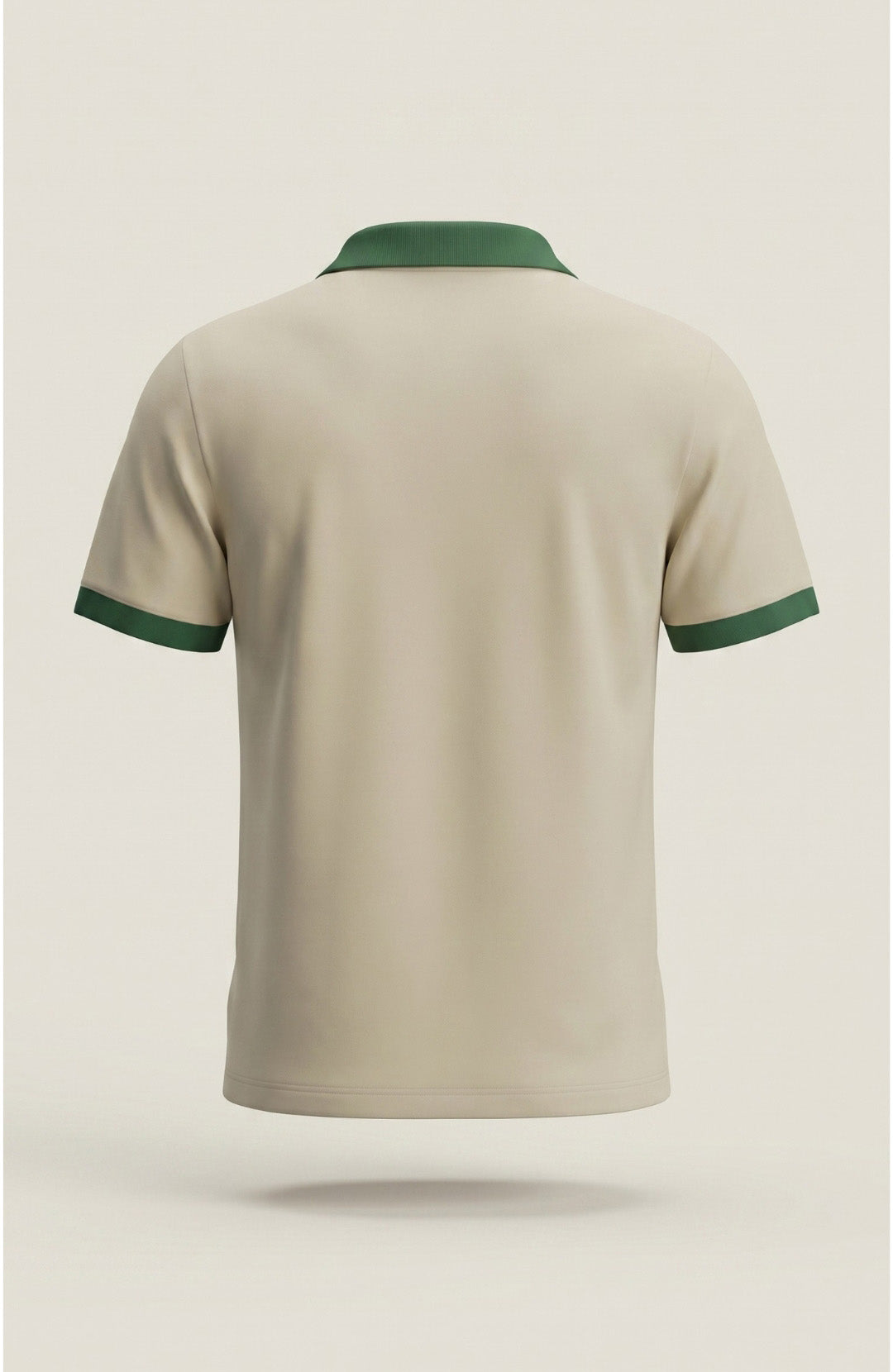 Camisa polo masculina Duo bicolor areia e verde Bázico, algodão egípcio Powerful com gola estruturada #Cor_Areia / Verde