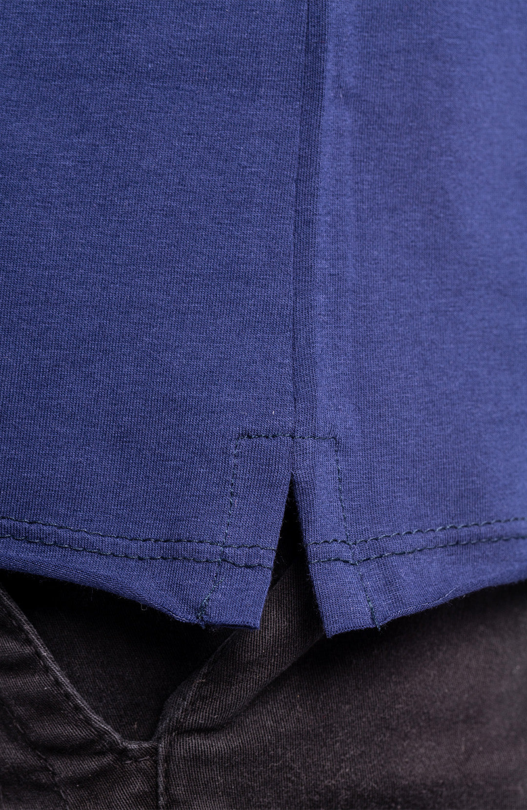 Camiseta Long masculina azul escuro Bázico, algodão egípcio com comprimento alongado #Cor_Azul Escuro