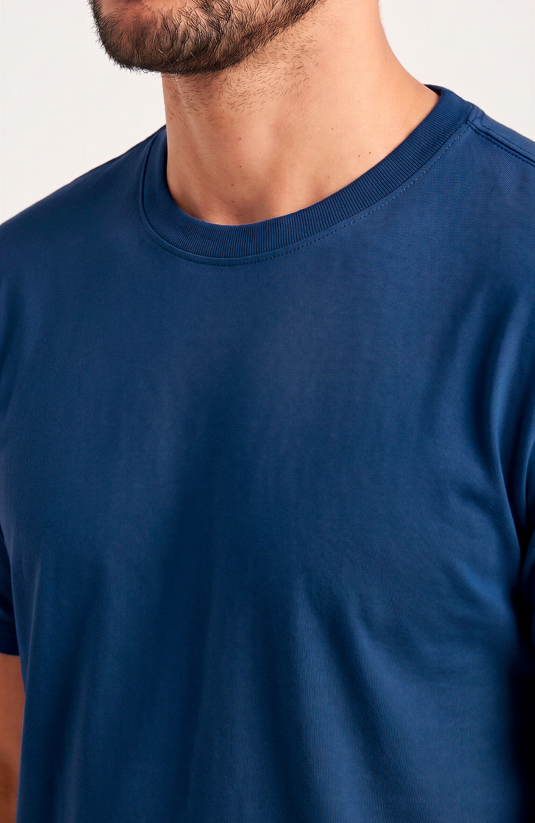 Camiseta Bázica Regular masculina azul escuro Bázico, algodão Powerful com caimento clássico #Cor_Azul Escuro