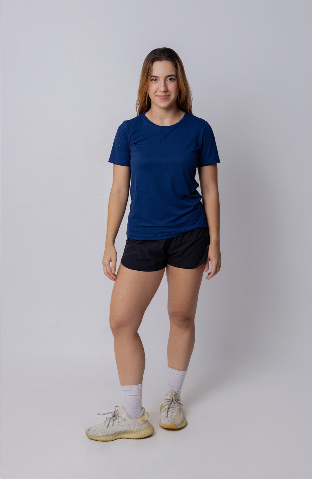 Regata esportiva Sport Classic feminina azul escuro Bázico, poliamida com toque gelado e secagem rápida #Cor_Azul Escuro