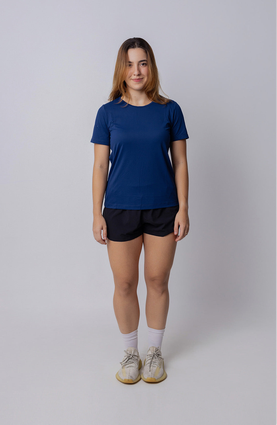 Regata esportiva Sport Classic feminina azul escuro Bázico, poliamida com toque gelado e secagem rápida #Cor_Azul Escuro