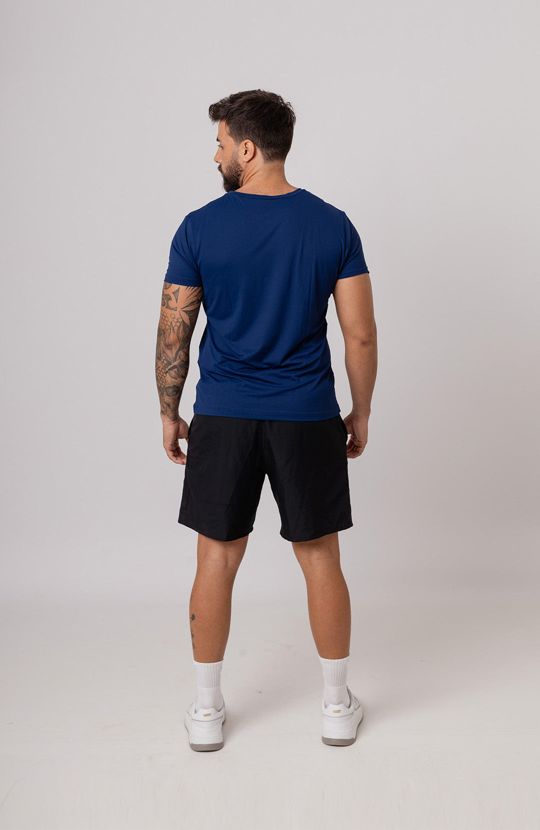 Regata esportiva Sport Classic masculina azul escuro Bázico, poliamida com toque gelado e secagem rápida #Cor_Azul Escuro