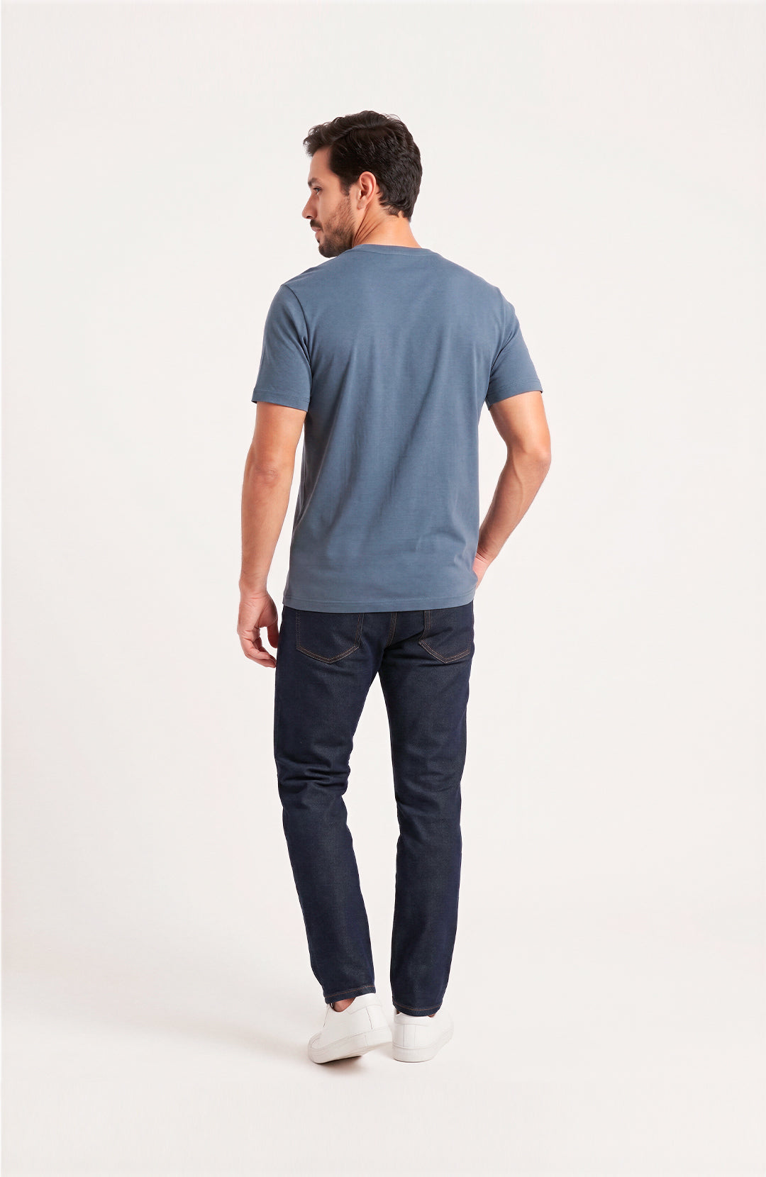 Camiseta Bázica Regular masculina azul lunar Bázico, algodão Powerful com caimento clássico #Cor_Azul Lunar