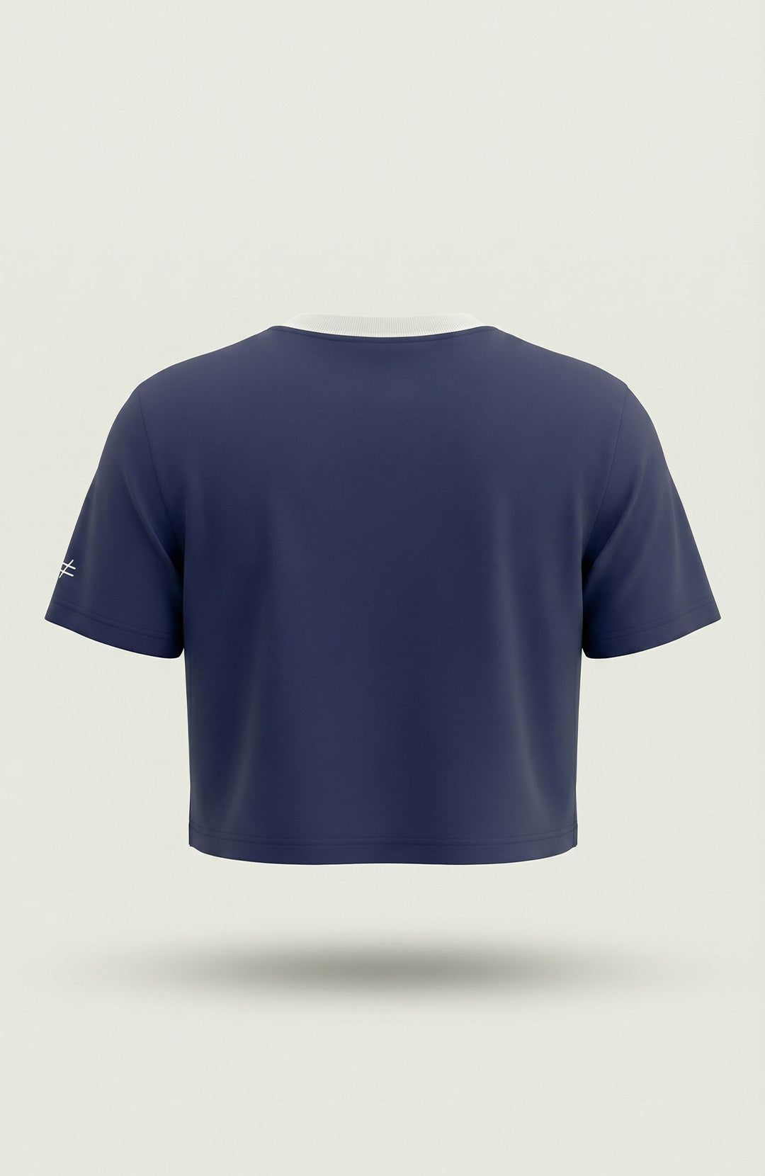 Cropped Bázica Duo bicolor azul-marinho e branco Bázico em algodão Powerful #Cor_Azul-marinho / Branco