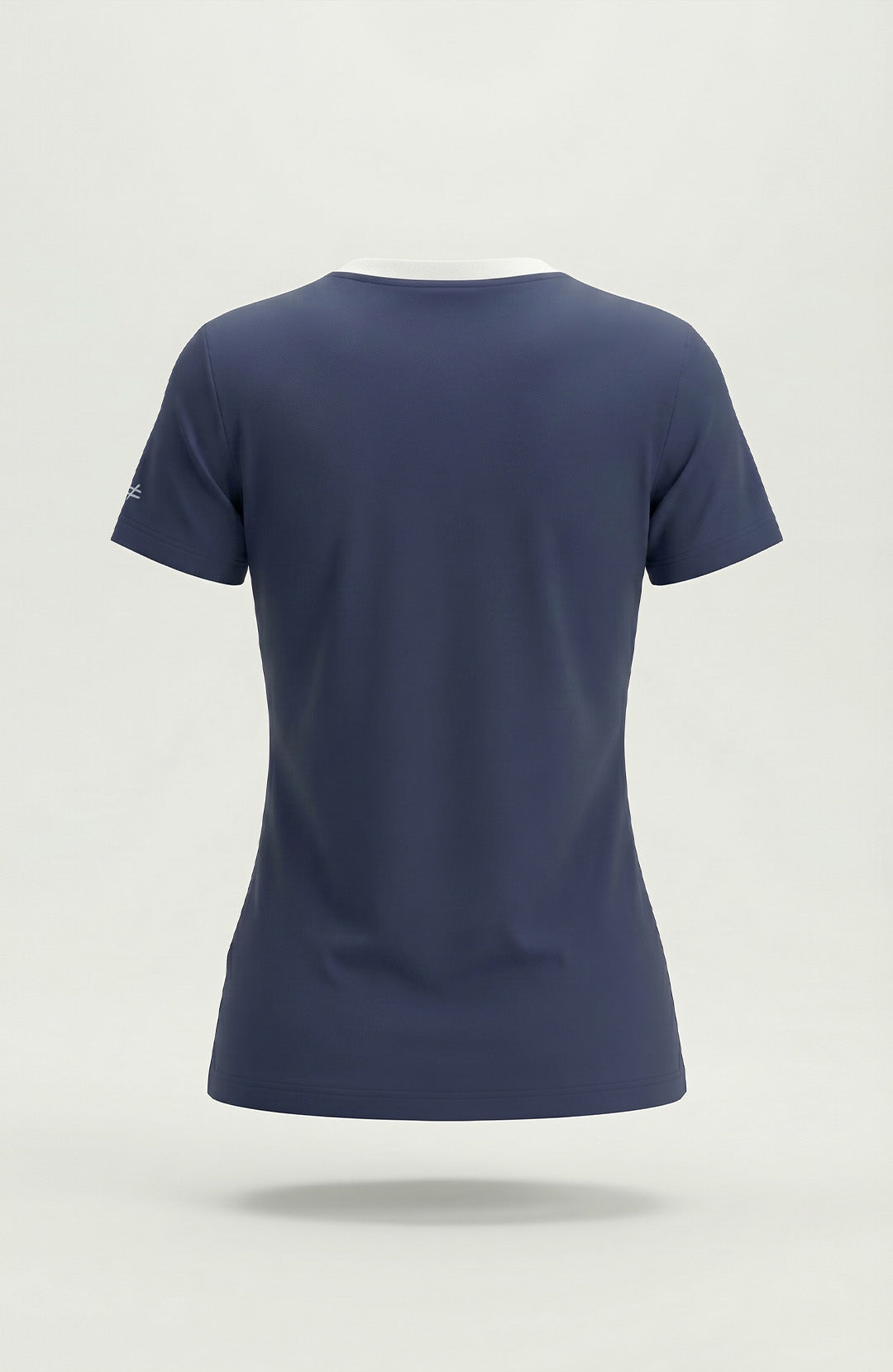 Camiseta Bázica Feminina Gola C Duo bicolor azul-marinho e branca Bázico em algodão Powerful #Cor_Azul-marinho / Branco