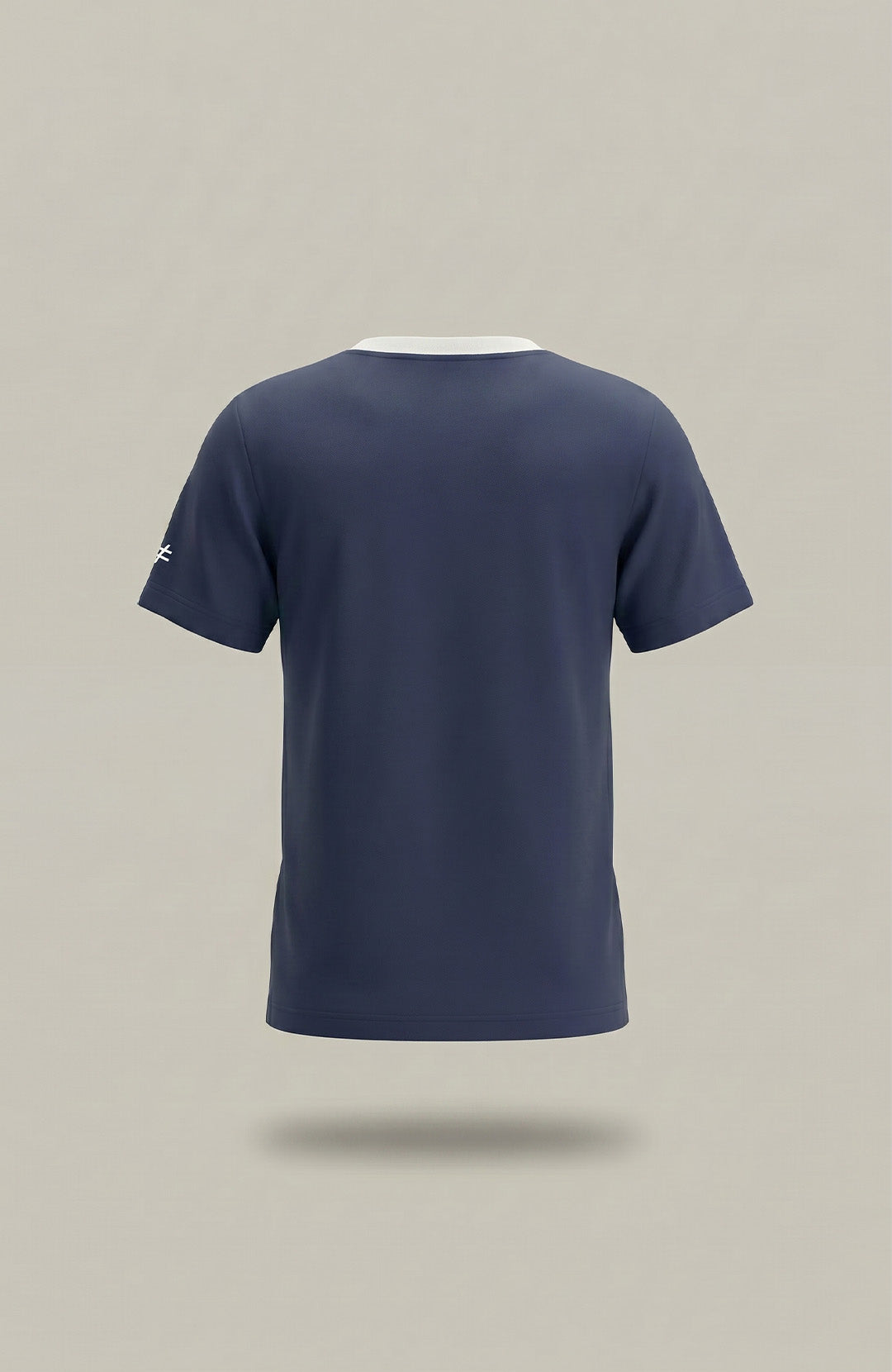 Camiseta Bázica Gola C Duo masculina bicolor azul-marinho e branca Bázico, algodão egípcio Powerful #Cor_Azul-marinho / Branco