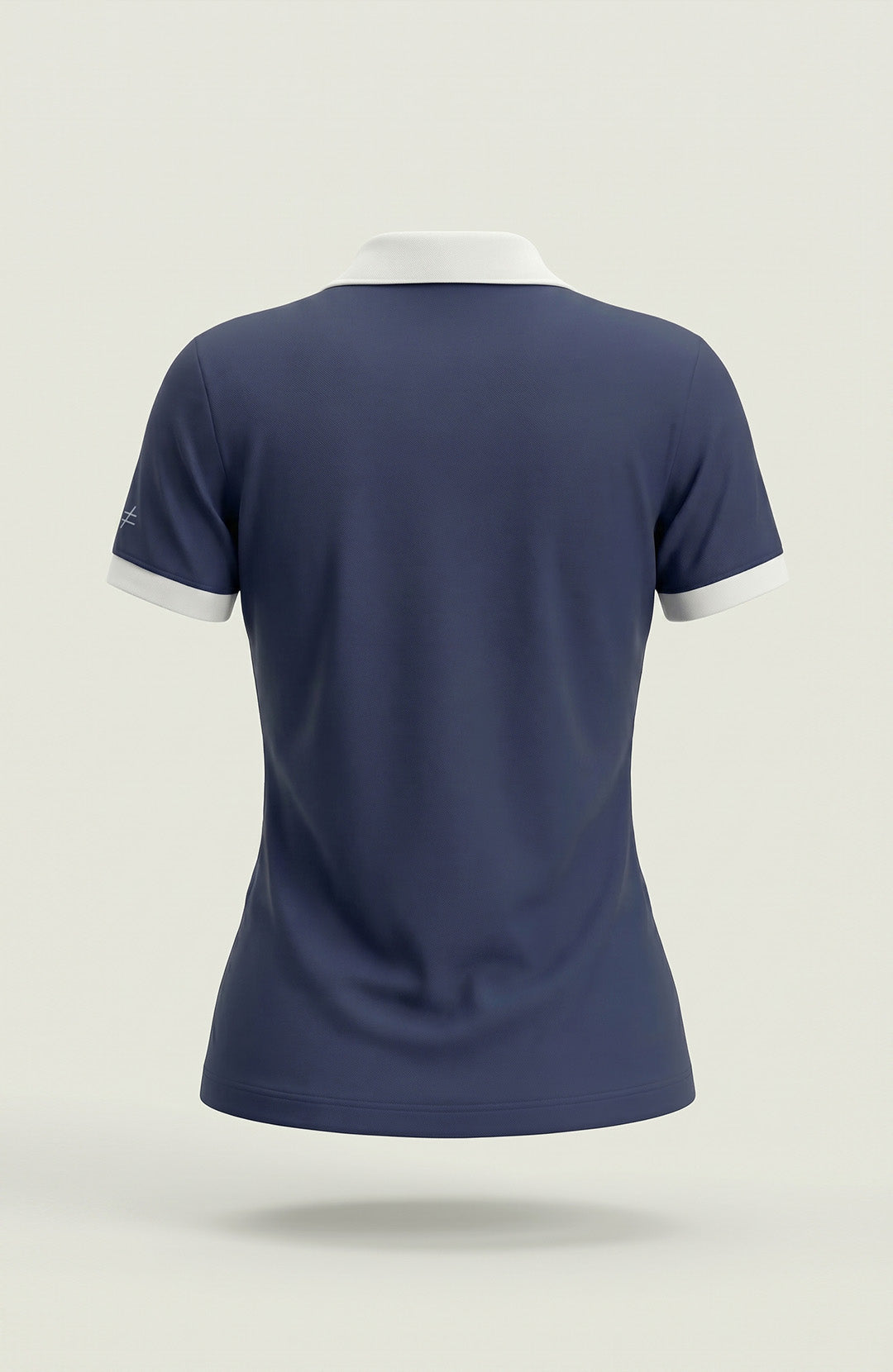 Camisa polo feminina Duo bicolor azul-marinho e branca Bázico, algodão egípcio Powerful com gola estruturada #Cor_Azul-marinho / Branco