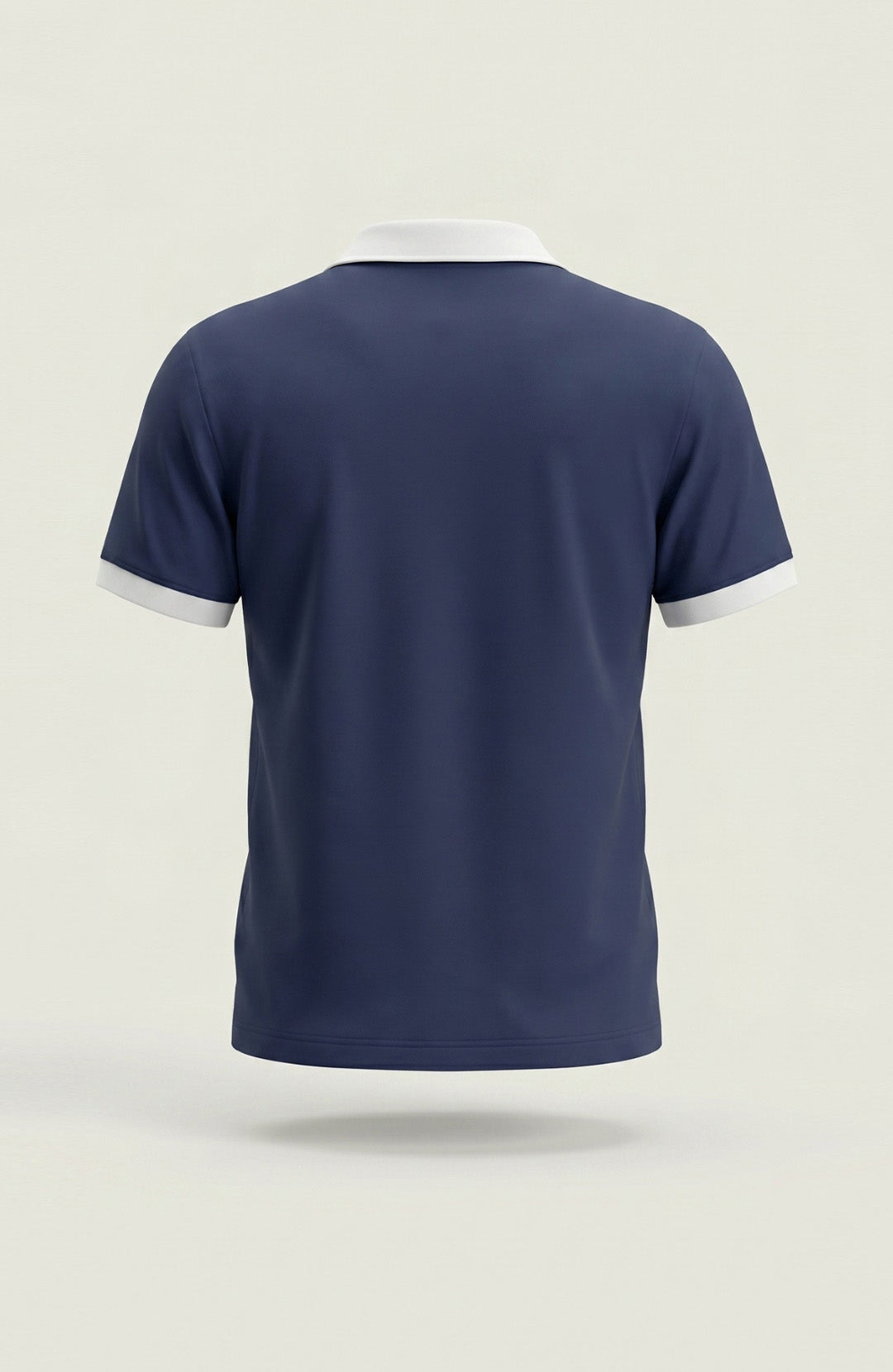 Camisa polo masculina Duo bicolor azul-marinho e branca Bázico, algodão egípcio Powerful com gola estruturada #Cor_Azul-marinho / Branco