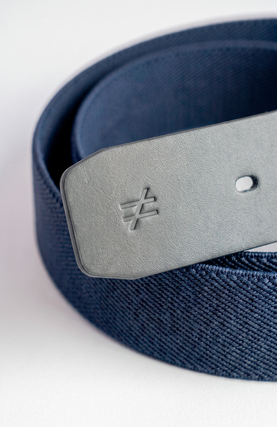 Cinto Elástico de Couro Pull-up masculino azul-marinho Bázico, tecido trançado elástico com acabamento em couro #Cor_Azul-marinho