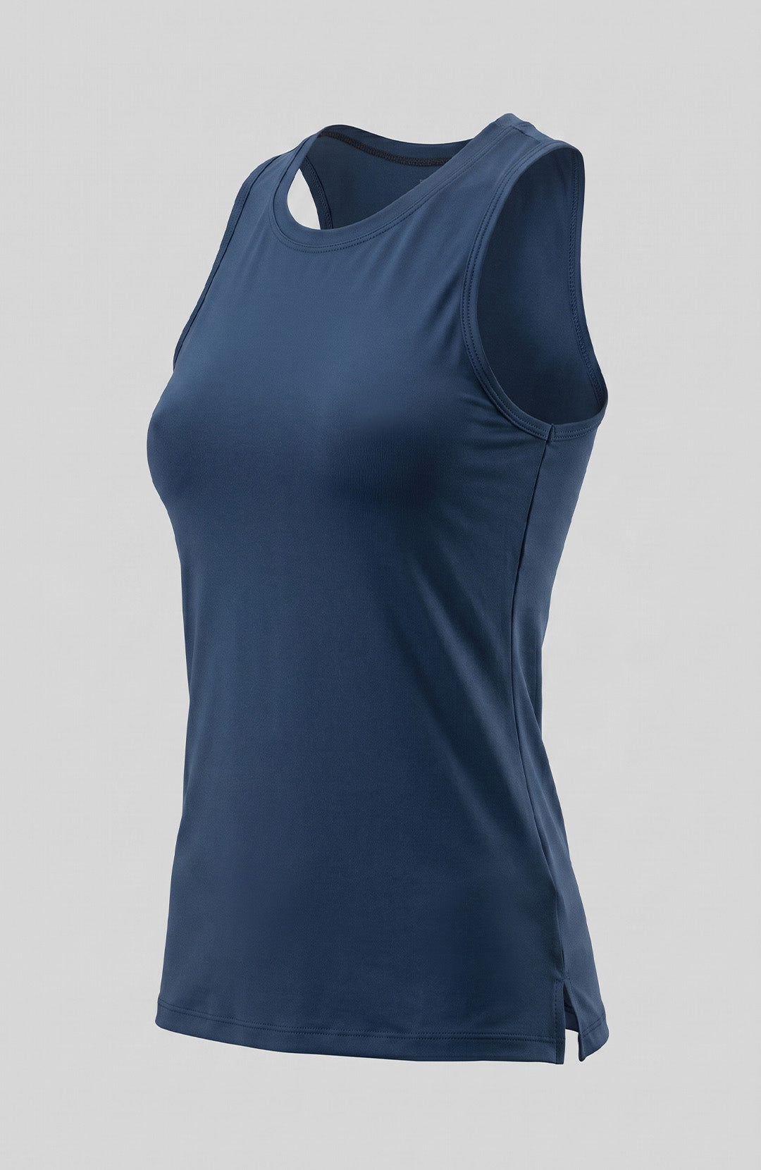 Regata esportiva Sport Light feminina azul-marinho Bázico, poliamida leve com toque gelado e tecnologia Dry #Cor_Azul-marinho