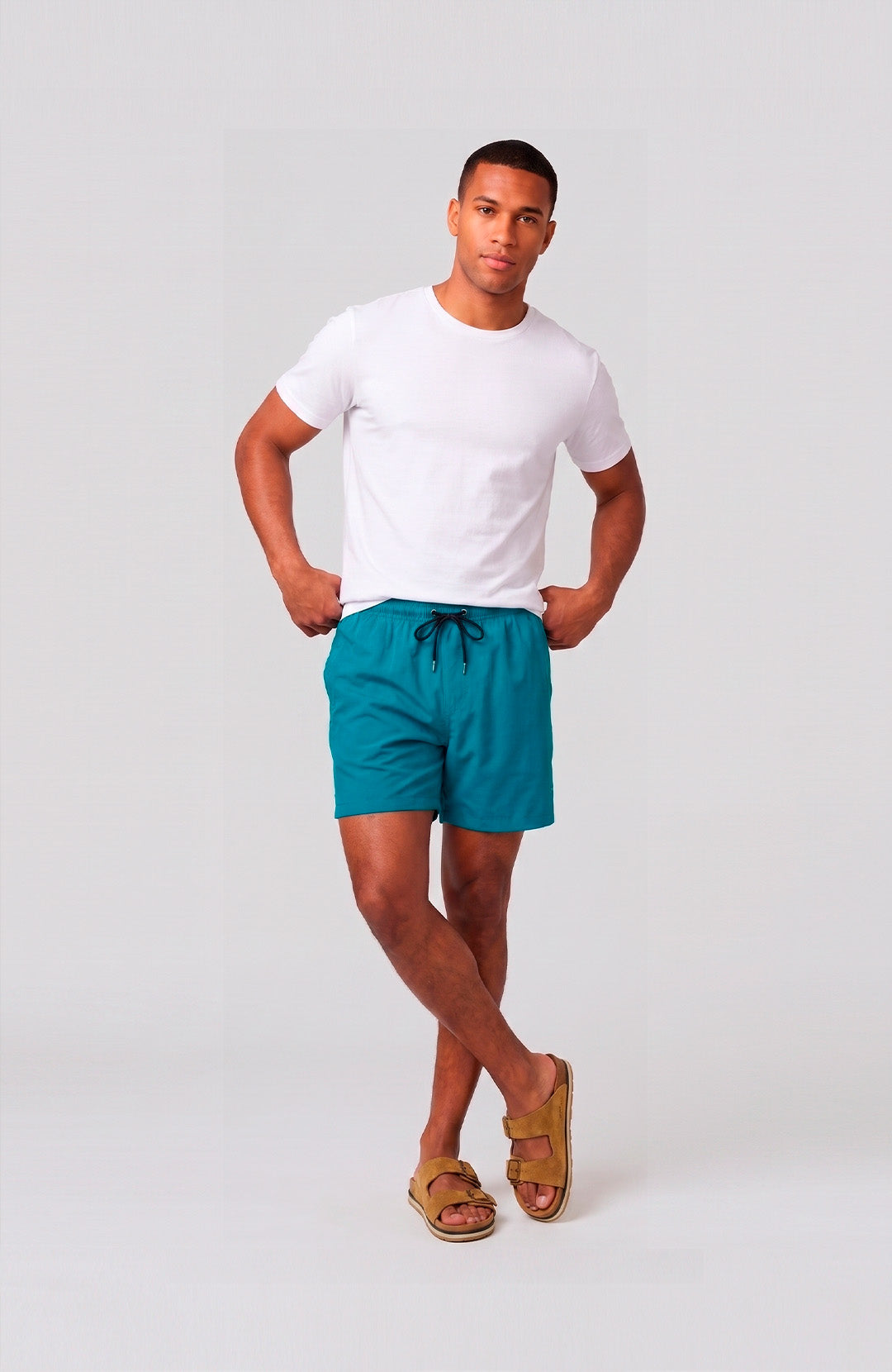 Swim Short Bázico masculino azul petróleo Bázico, tecido de secagem rápida para praia e piscina #Cor_Azul Petróleo
