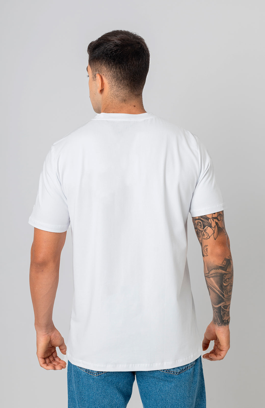 Camiseta Bázica Regular masculina branca Bázico, algodão Powerful com caimento clássico #Cor_Branco