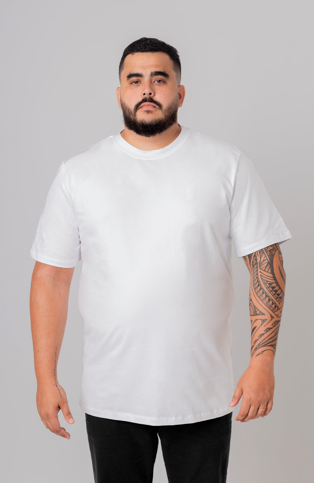 Camiseta Bázica Regular masculina branca Bázico, algodão Powerful com caimento clássico #Cor_Branco