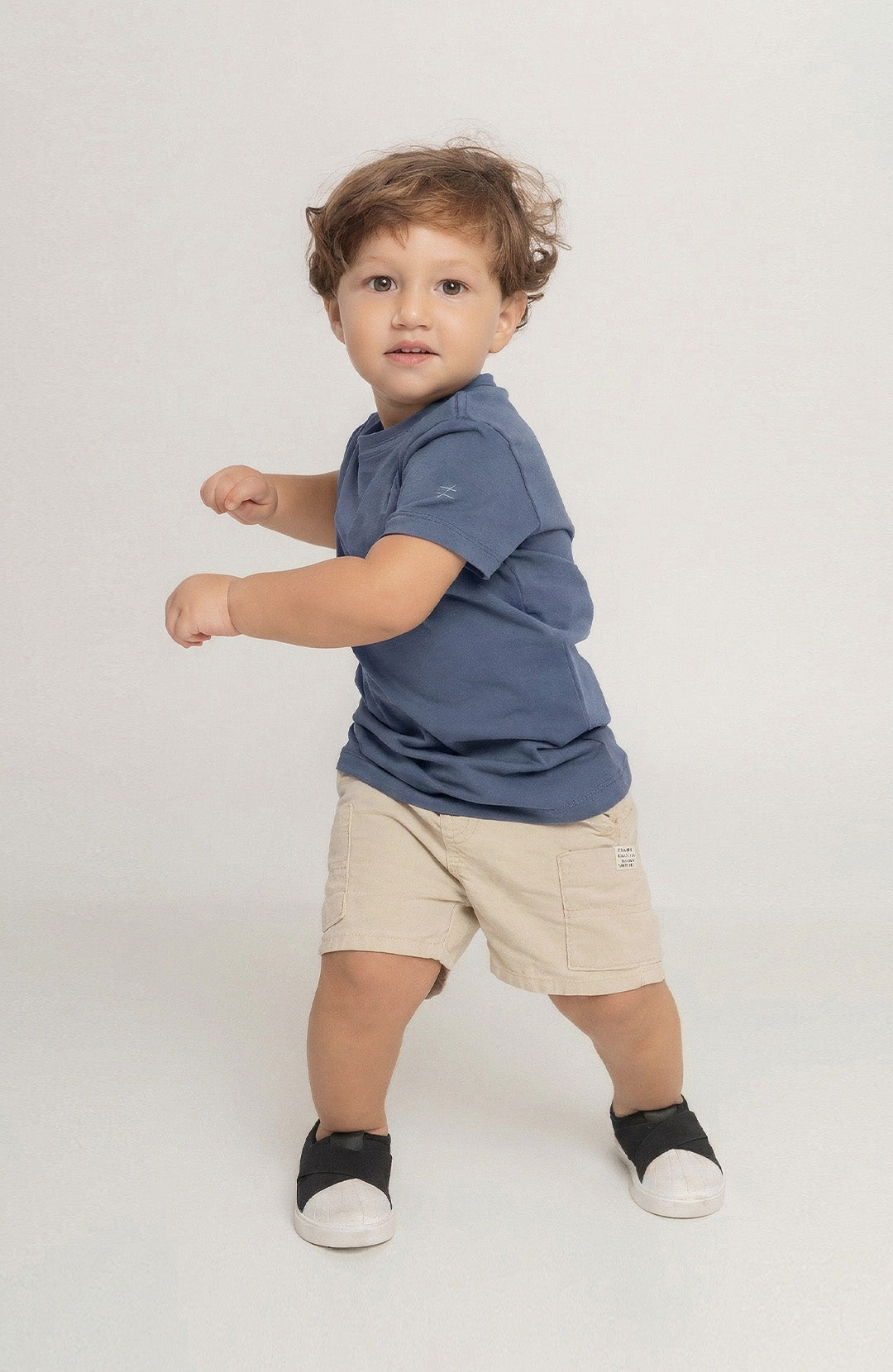 Camiseta Bázica Kids Gola C cold blue Bázico, algodão Powerful com caimento confortável para crianças #Cor_Cold Blue