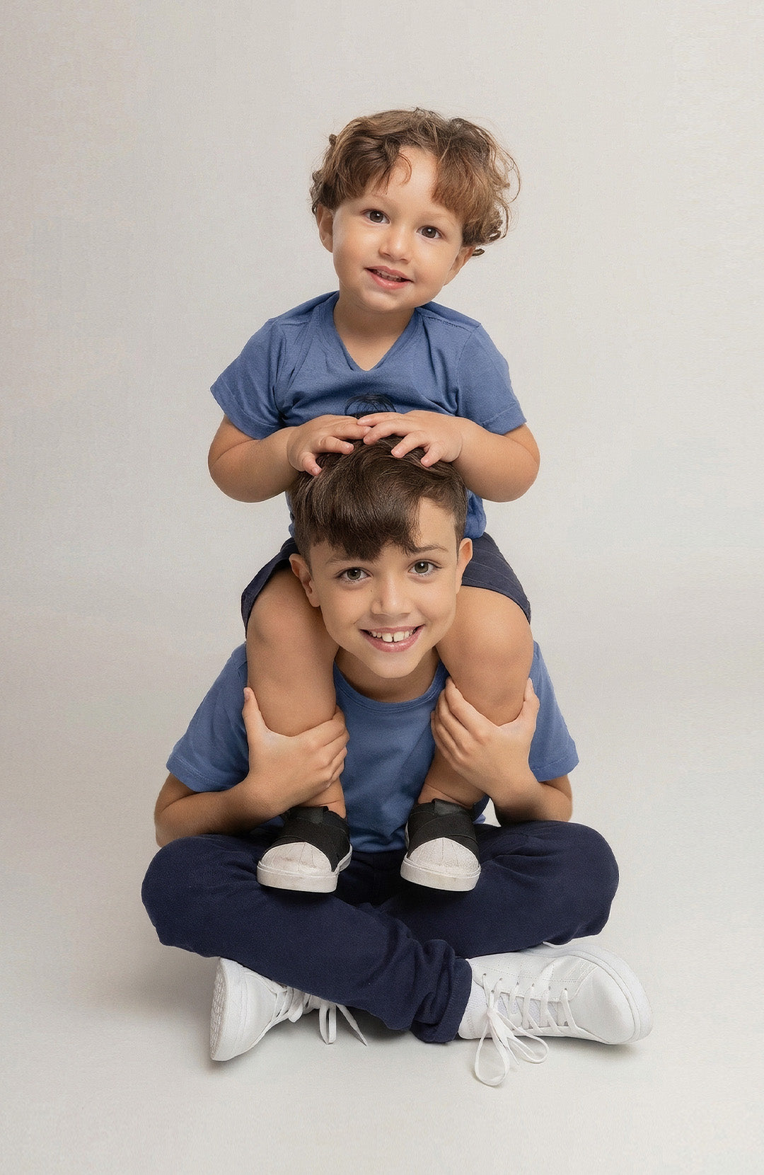 Camiseta Bázica Kids Gola C cold blue Bázico, algodão Powerful com caimento confortável para crianças #Cor_Cold Blue