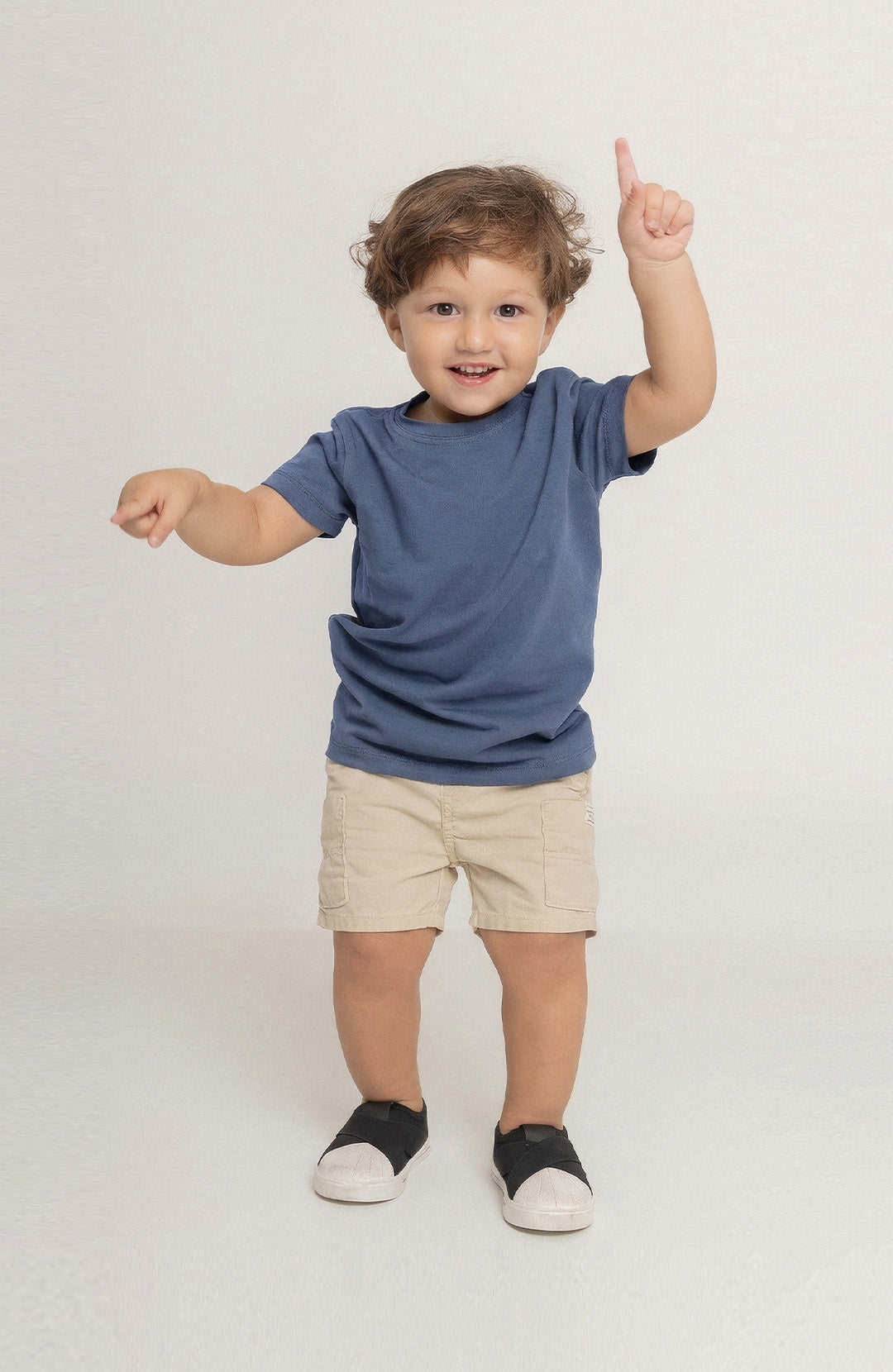 Camiseta Bázica Kids Gola C cold blue Bázico, algodão Powerful com caimento confortável para crianças #Cor_Cold Blue