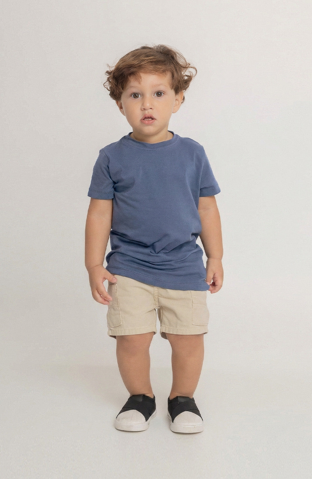 Camiseta Bázica Kids Gola C cold blue Bázico, algodão Powerful com caimento confortável para crianças #Cor_Cold Blue