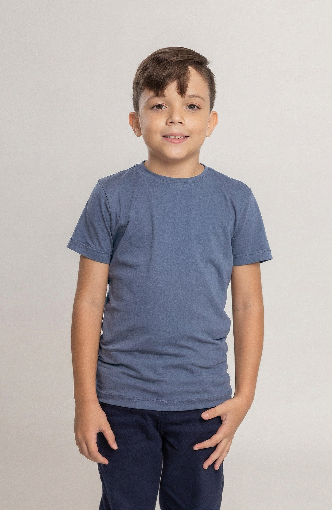 Camiseta Bázica Kids Gola C cold blue Bázico, algodão Powerful com caimento confortável para crianças #Cor_Cold Blue