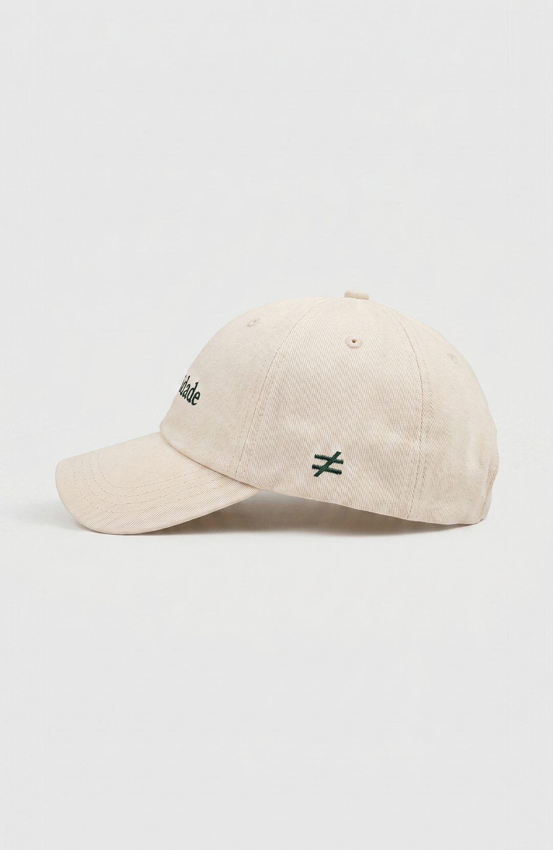 Boné Bázico Duo bicolor cru e verde aba estruturada, acessório streetwear premium #Cor_Cru / Verde