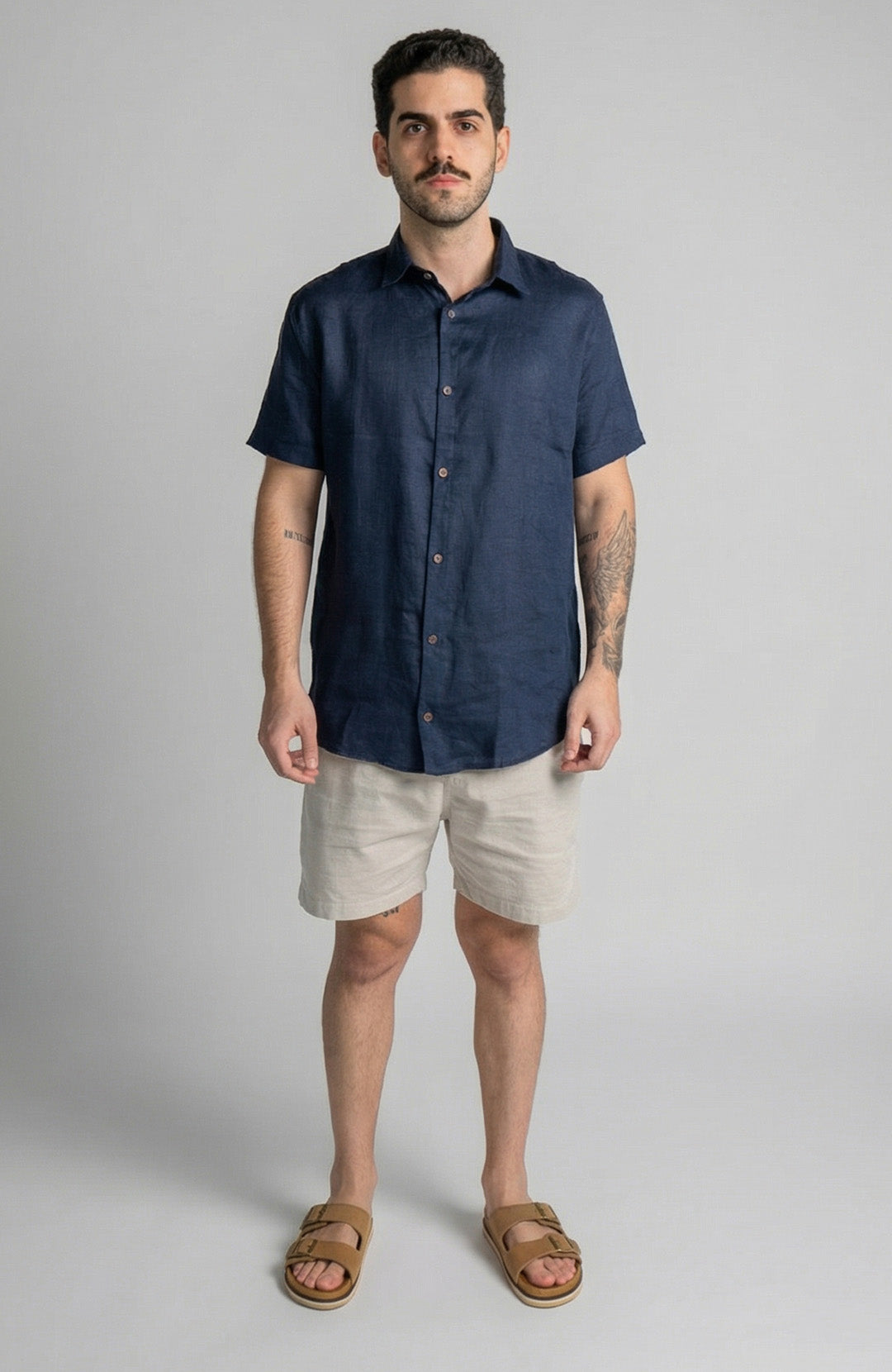 Camisa Linho Manga Curta