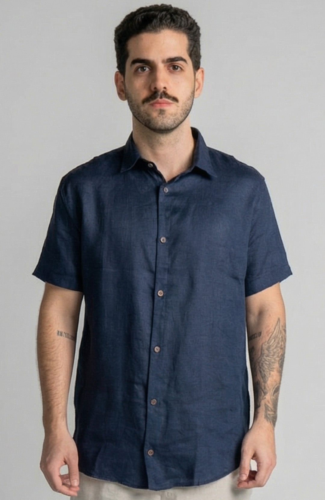 Camisa Linho Manga Curta