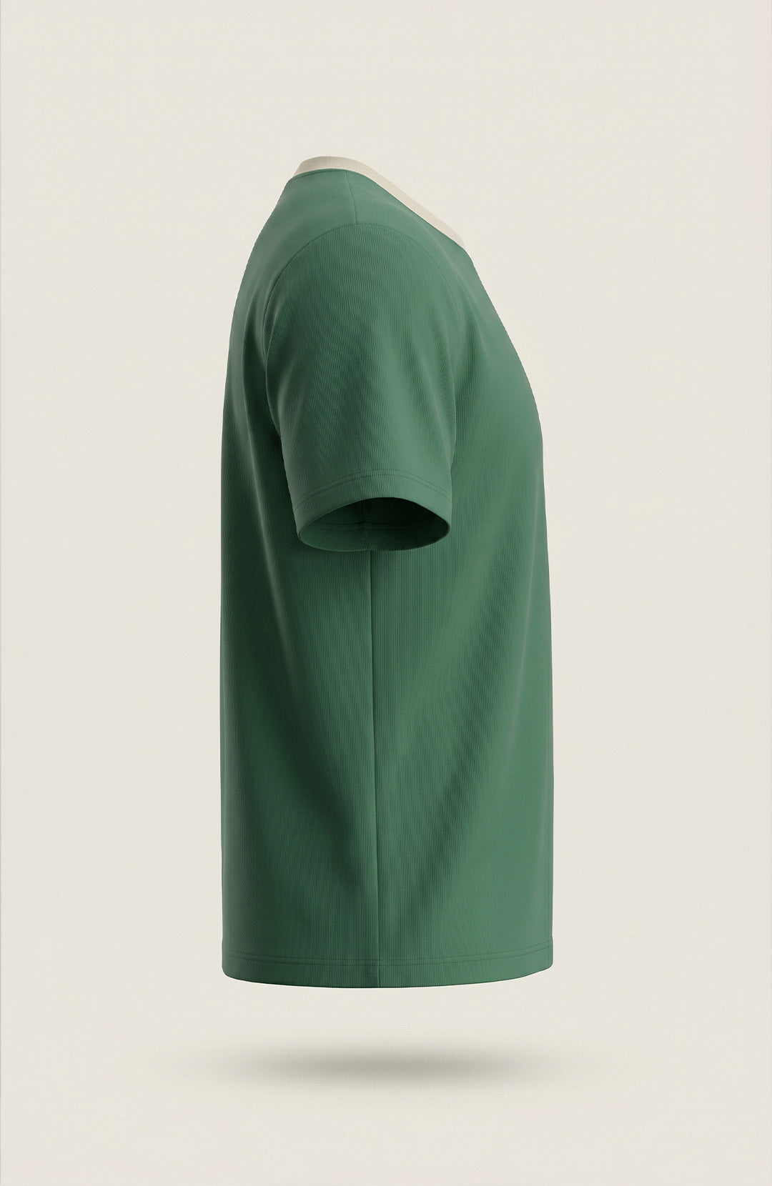 Camiseta Bázica Kids Gola C Duo bicolor verde e areia Bázico em algodão egípcio #Cor_Verde / Areia