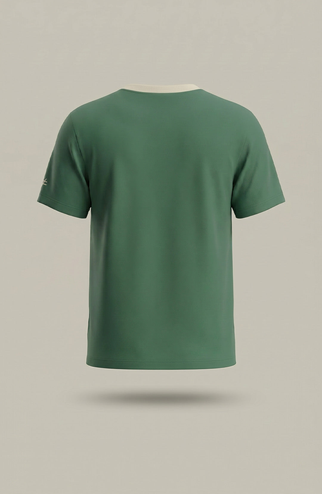 Camiseta Bázica Gola C Duo masculina bicolor verde e areia Bázico, algodão egípcio Powerful #Cor_Verde / Areia
