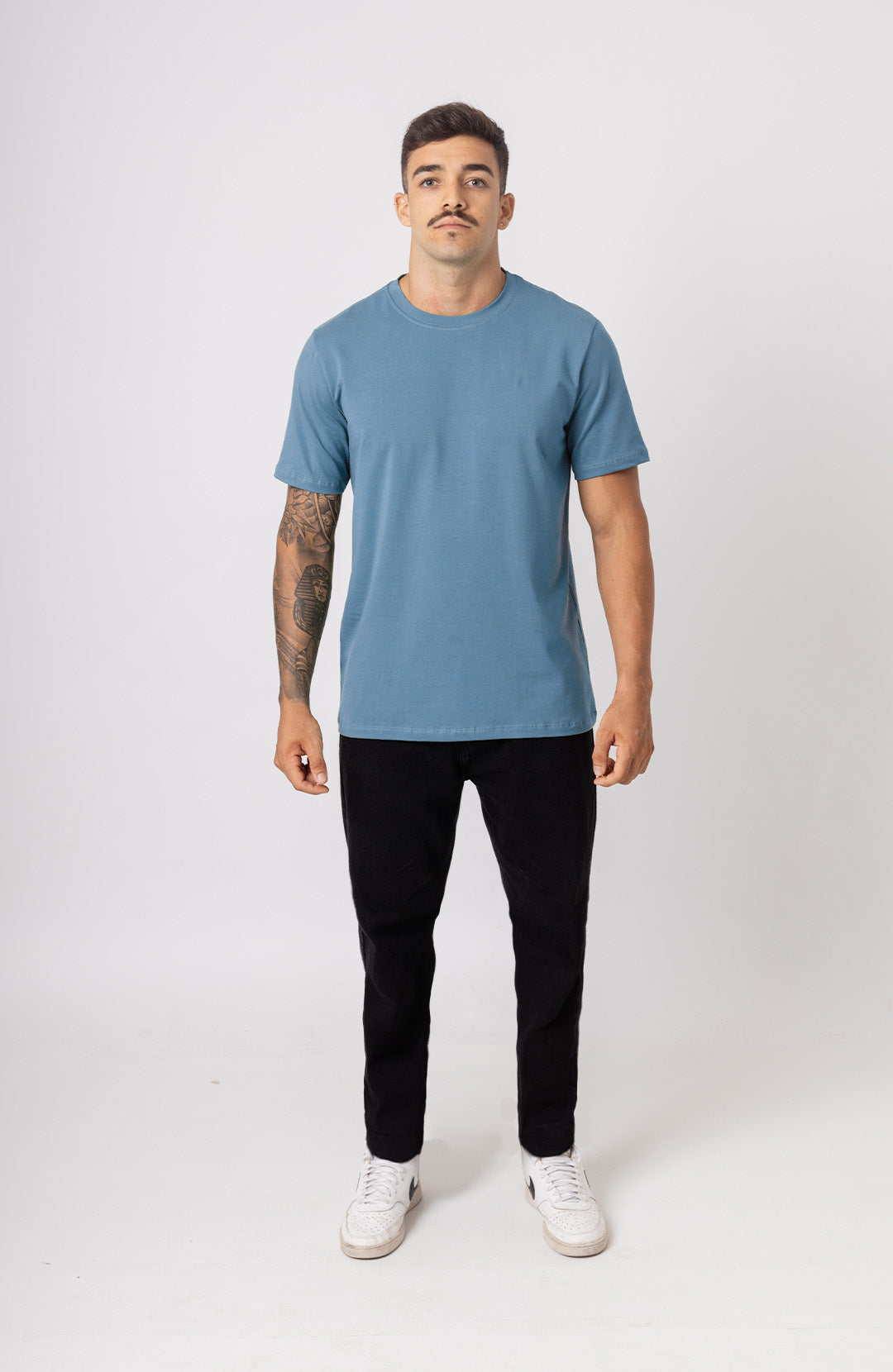 Camiseta Bázica Regular masculina ocean Bázico, algodão Powerful com caimento clássico #Cor_Ocean